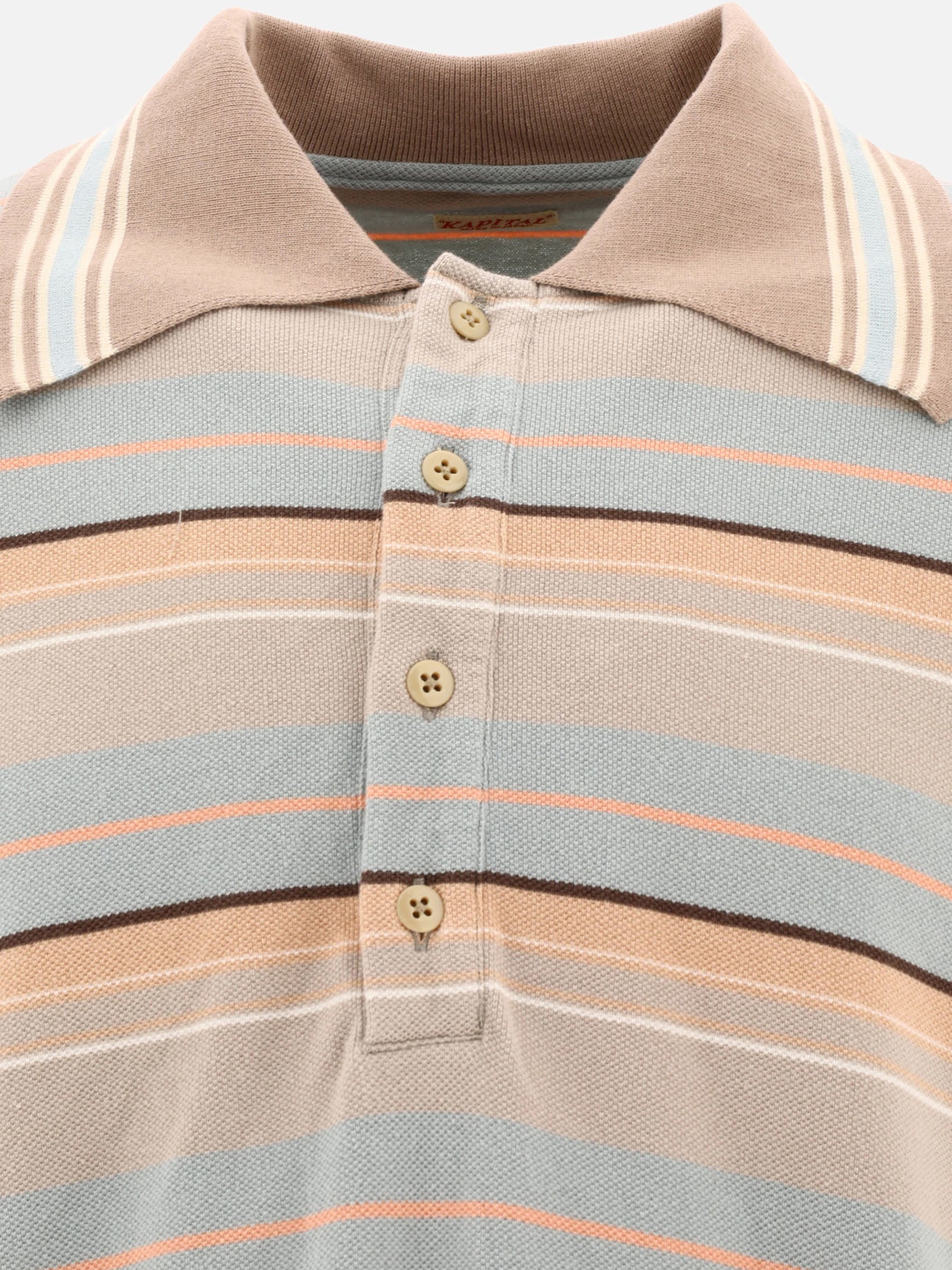 Polo shirts with buttons 100% cotone  Brown - KAPITAL Men | PDP | VIETTI Online Store | thumbnail_3