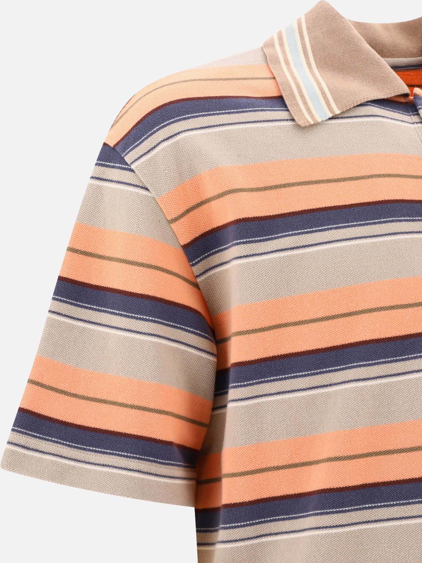 "Multi-border Kanoko BOX" polo shirt