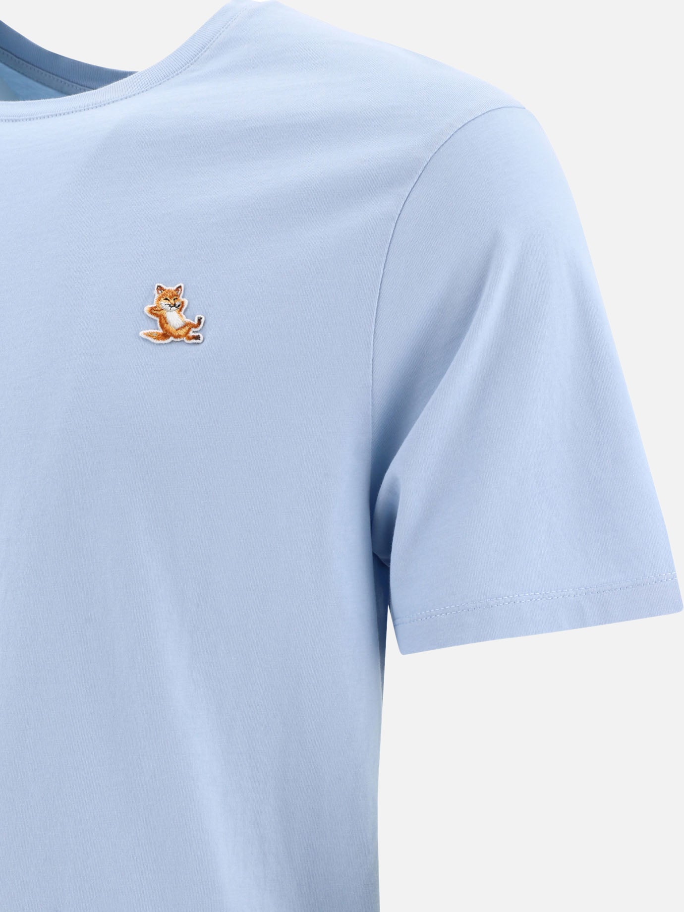 Crewneck t-shirts 100% cotton  Light blue - Maison Kitsuné Men | PDP | VIETTI Online Store | Zoom-Modal_4
