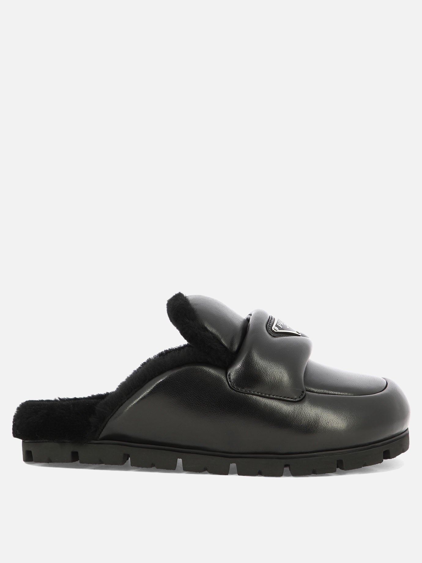 Slippers 100% pelle di agnello - 100% gomma  Black - Prada Women | PDP | VIETTI Online Store | Zoom-Modal
