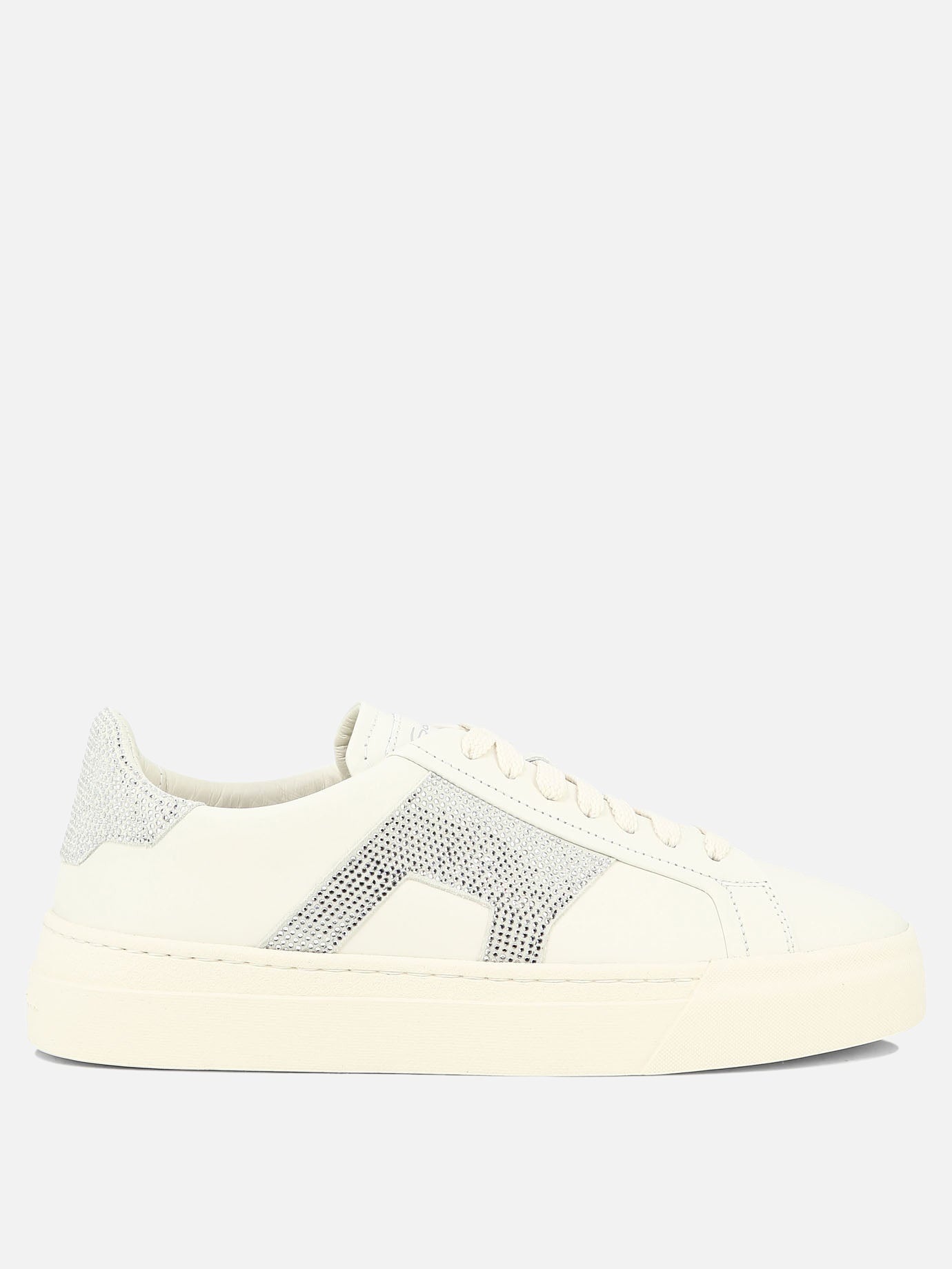 Low top sneakers 100% leather - 100% rubber  White - Santoni Women | PDP | VIETTI Online Store | thumbnail
