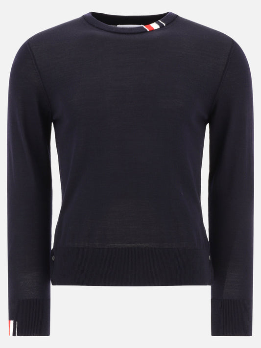 Crewneck sweaters 99% lana vergine 1% poliammide  Blue - Thom Browne Men | PLP | VIETTI Online Store 
