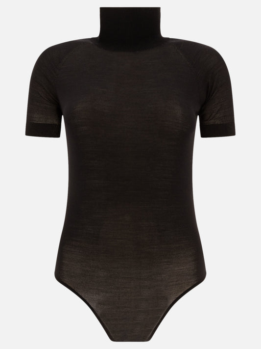 See-through wool bodysuit