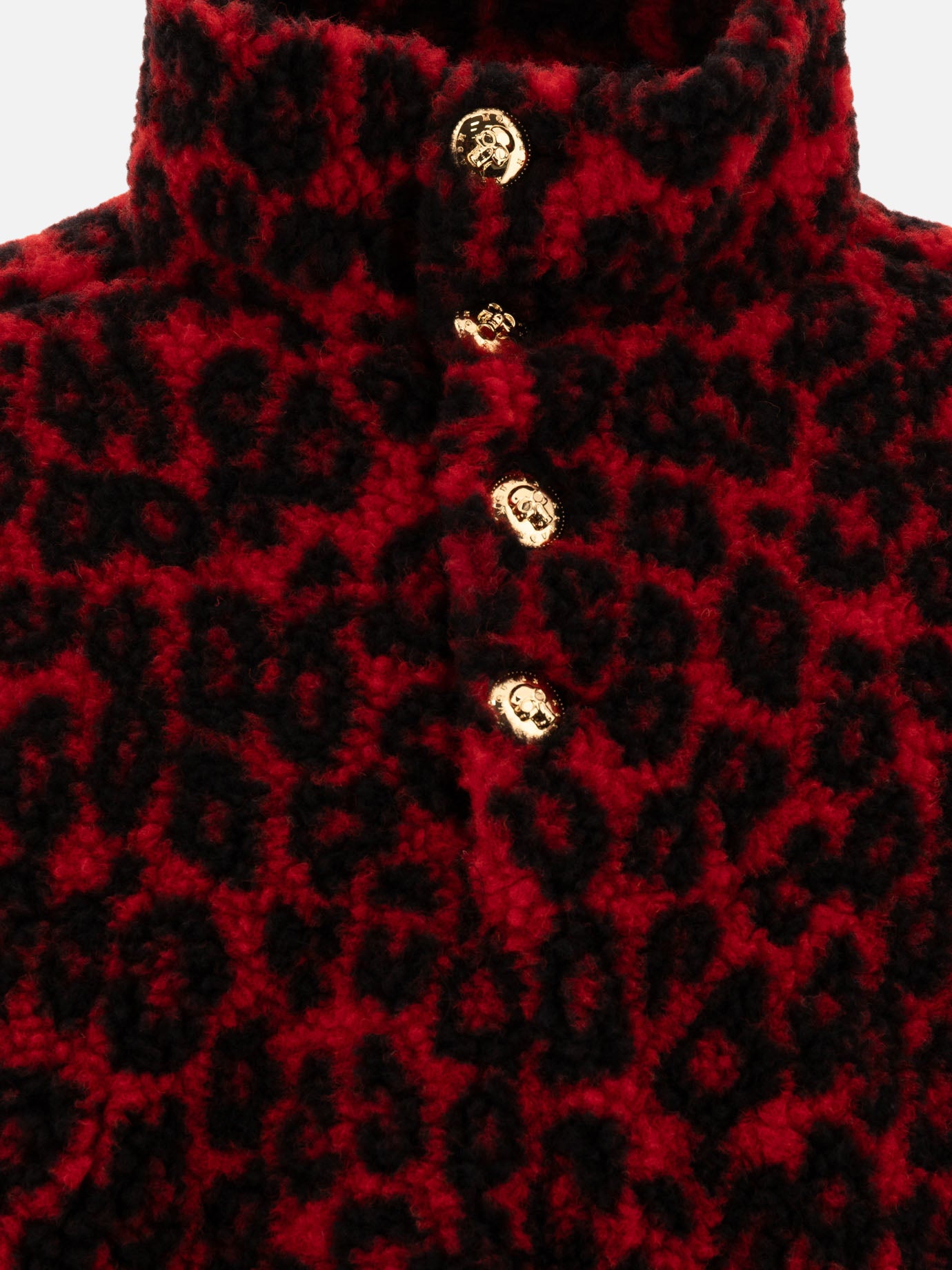 Leopard print fleece jacket