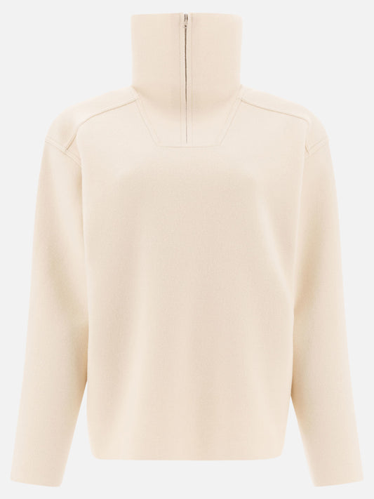 Half zip sweaters Solid colour  White - Auralee Women | PDP | VIETTI Online Store 
