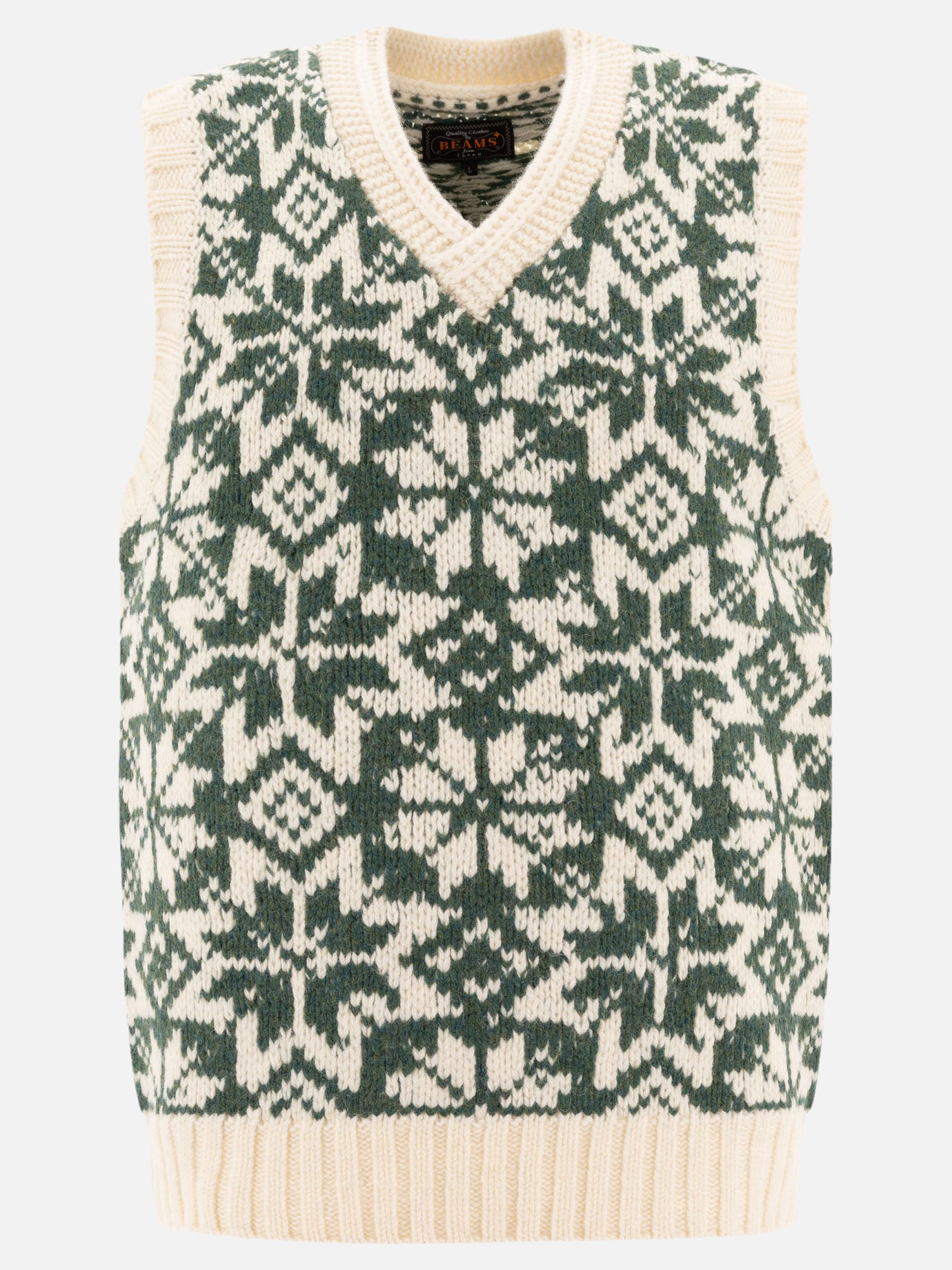 Vests Textured knit  Green - Beams Plus Men | PDP | VIETTI Online Store | Zoom-Modal

