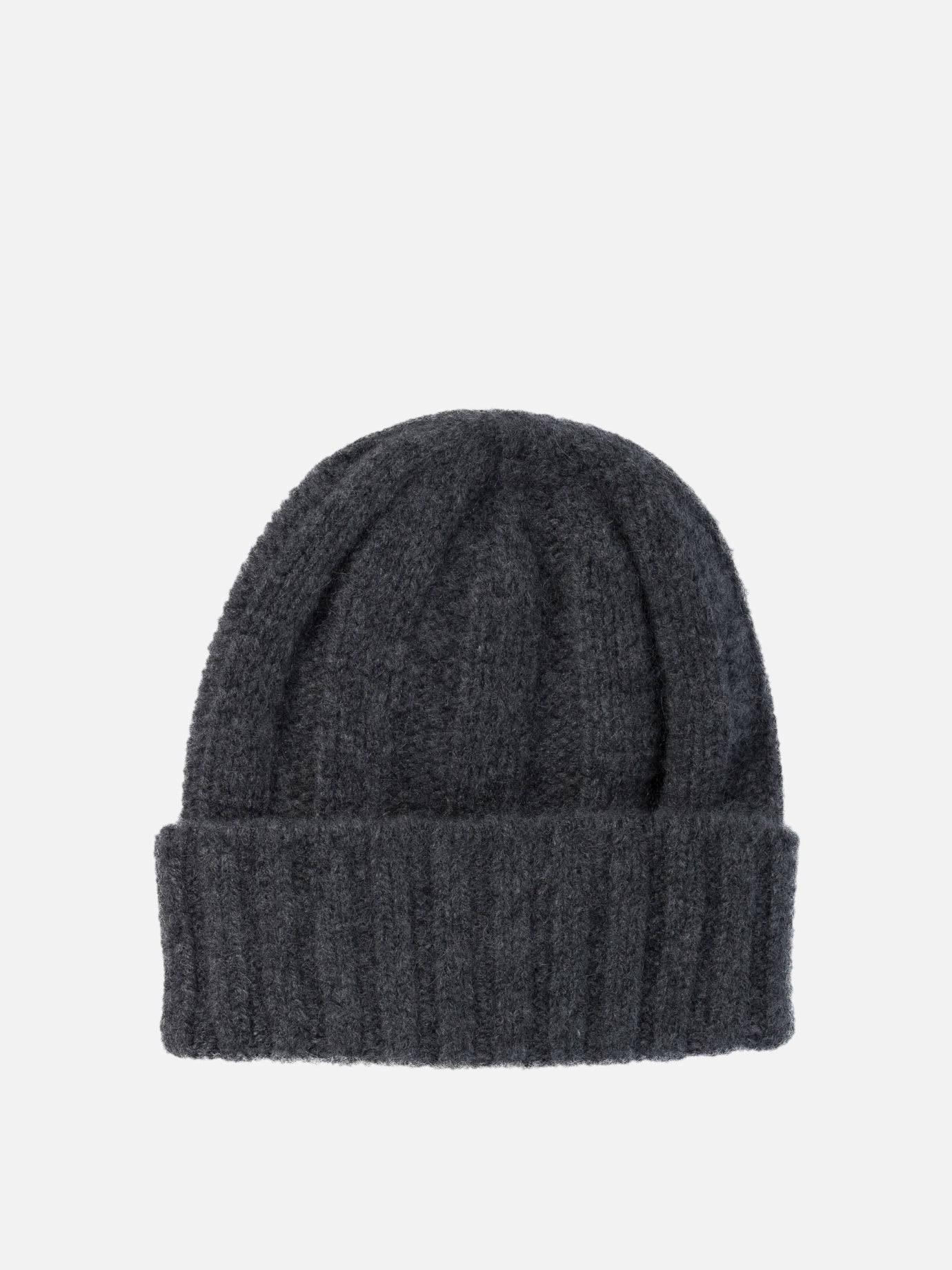Beams Plus Ribbed cashmere beanie Grey
