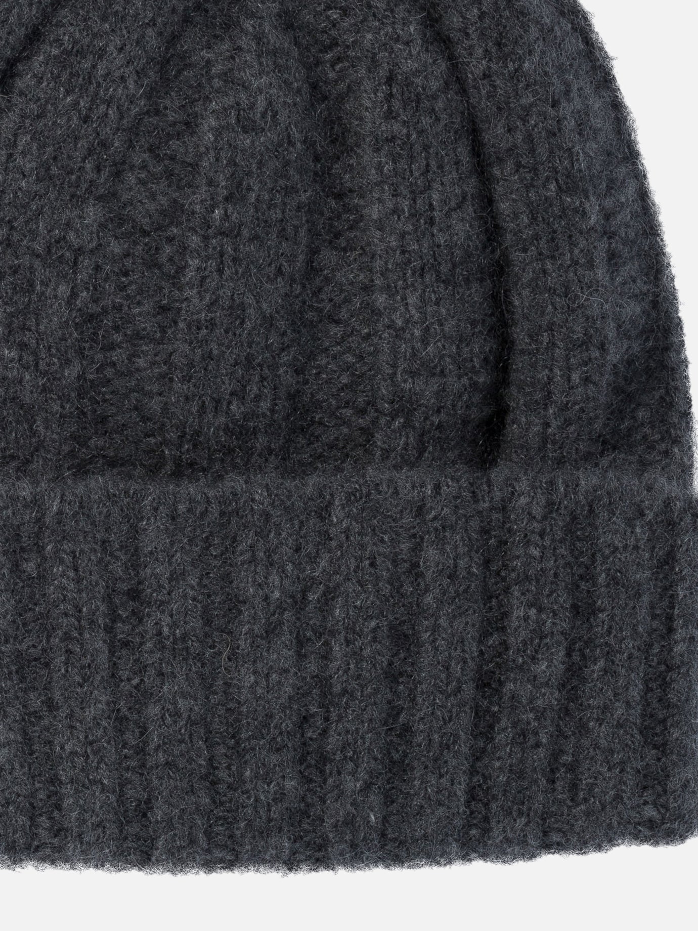 Beams Plus Ribbed cashmere beanie Grey