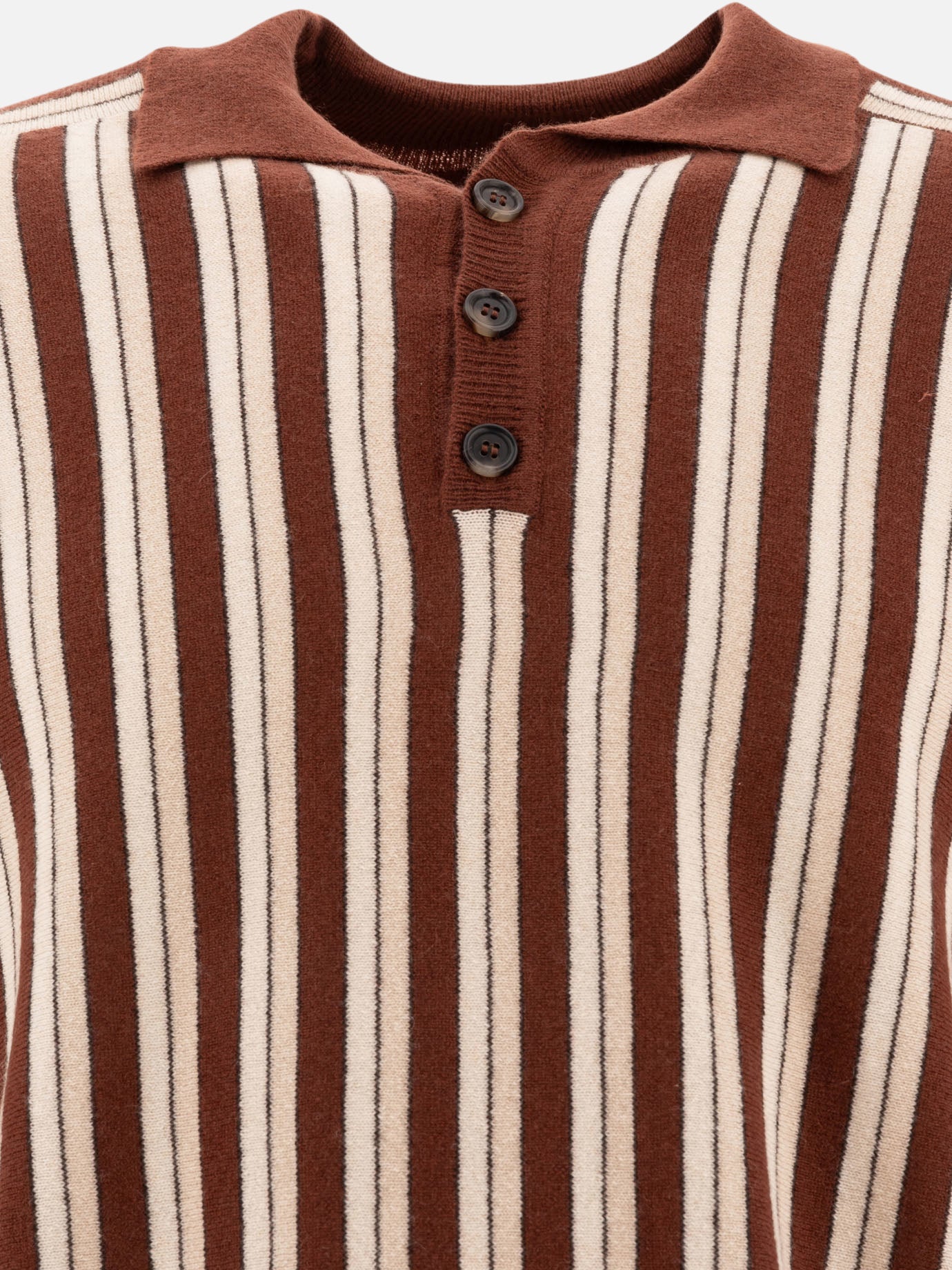 Bode "Hogan Stripe" polo shirt Brown