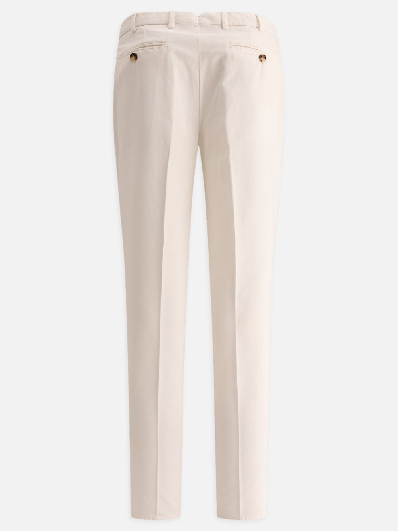 Brunello Cucinelli Garment-dyed trousers in twisted cotton gabardine White