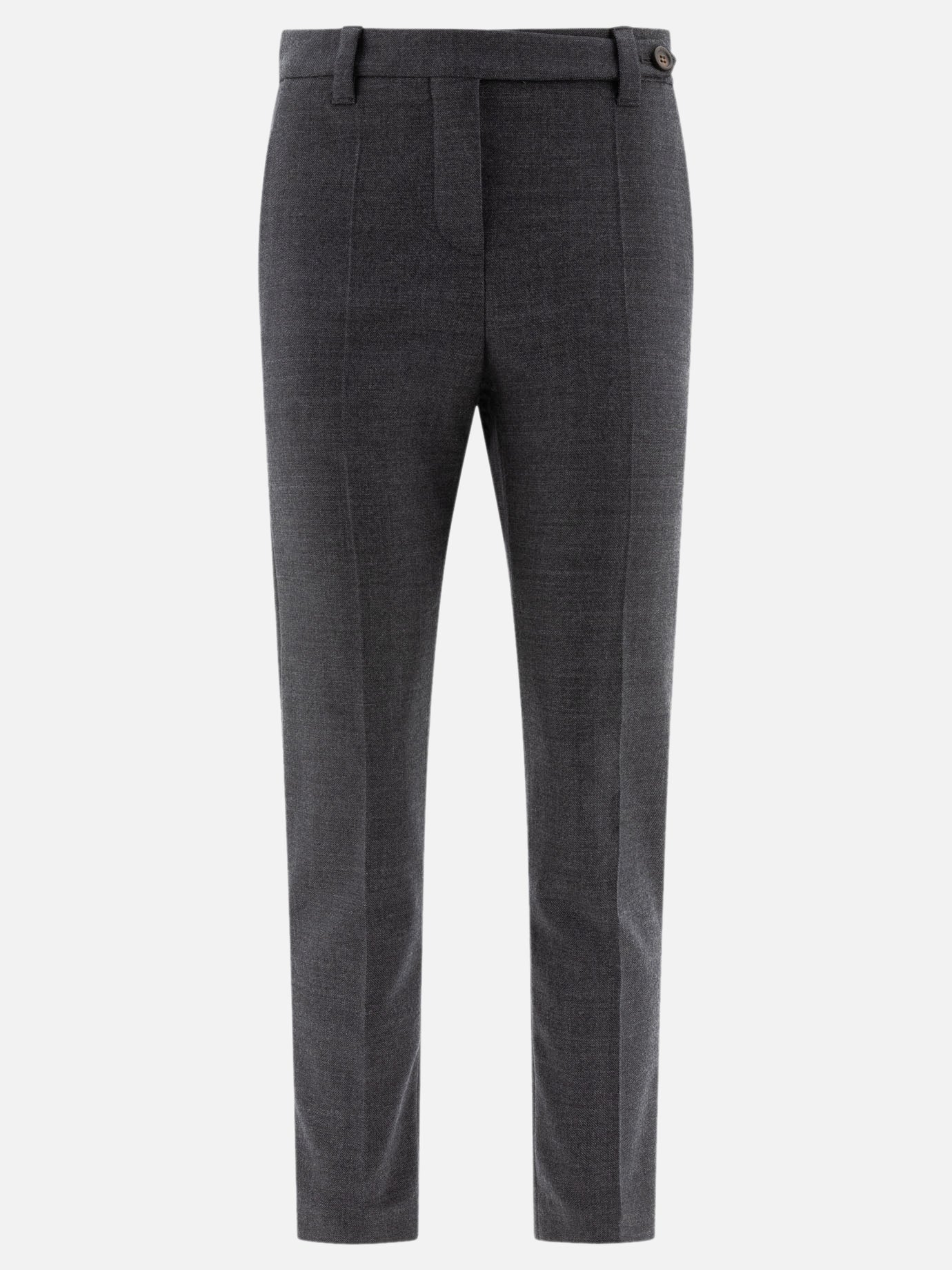 Wool cigarette trousers with monili