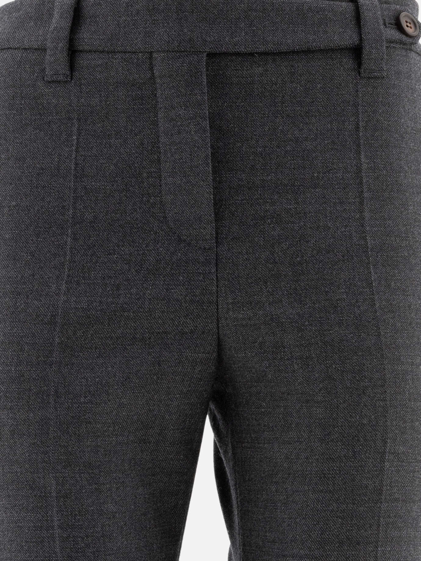 Wool cigarette trousers with monili