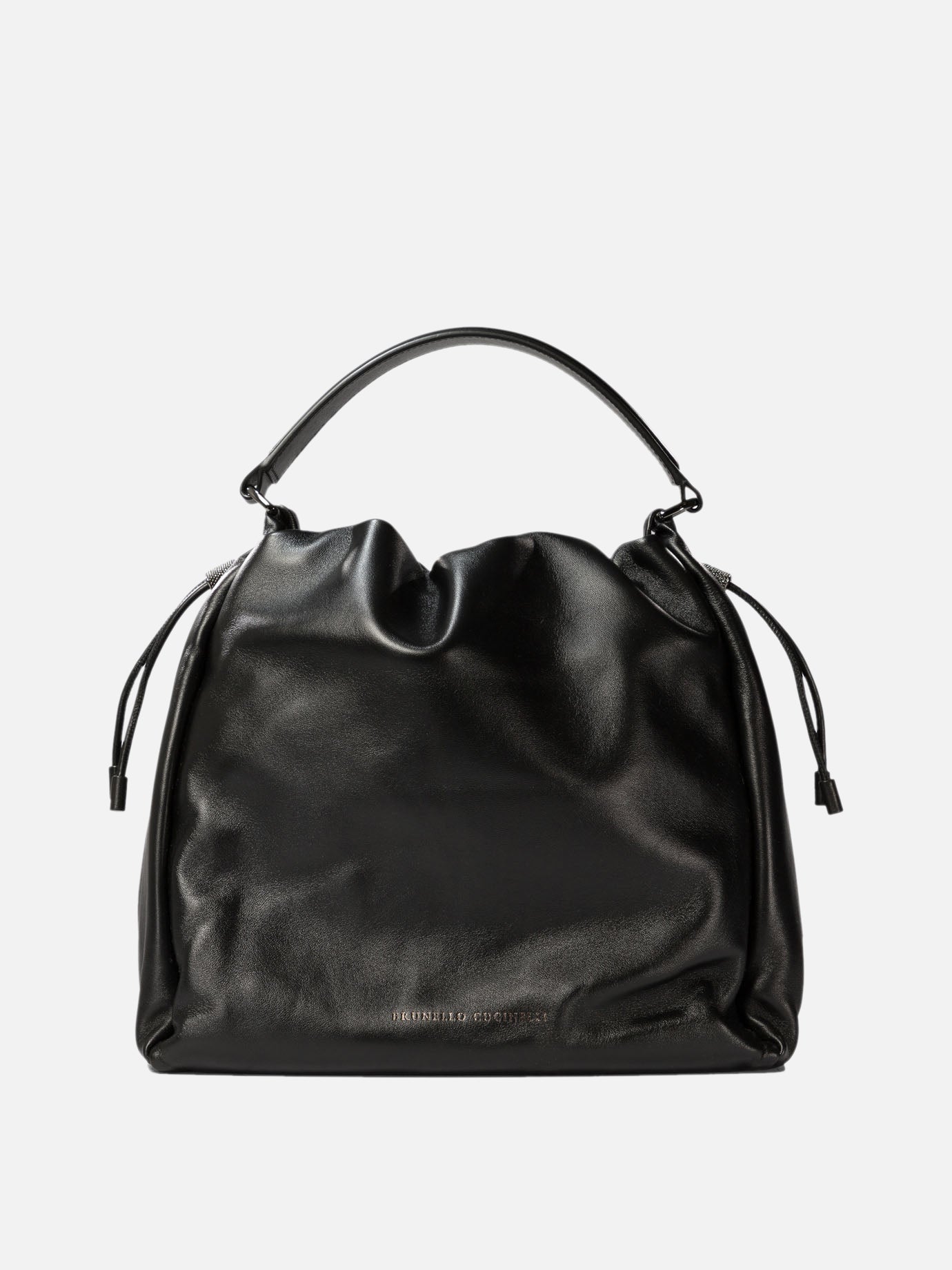 Bucket bag in Soft leather with monili