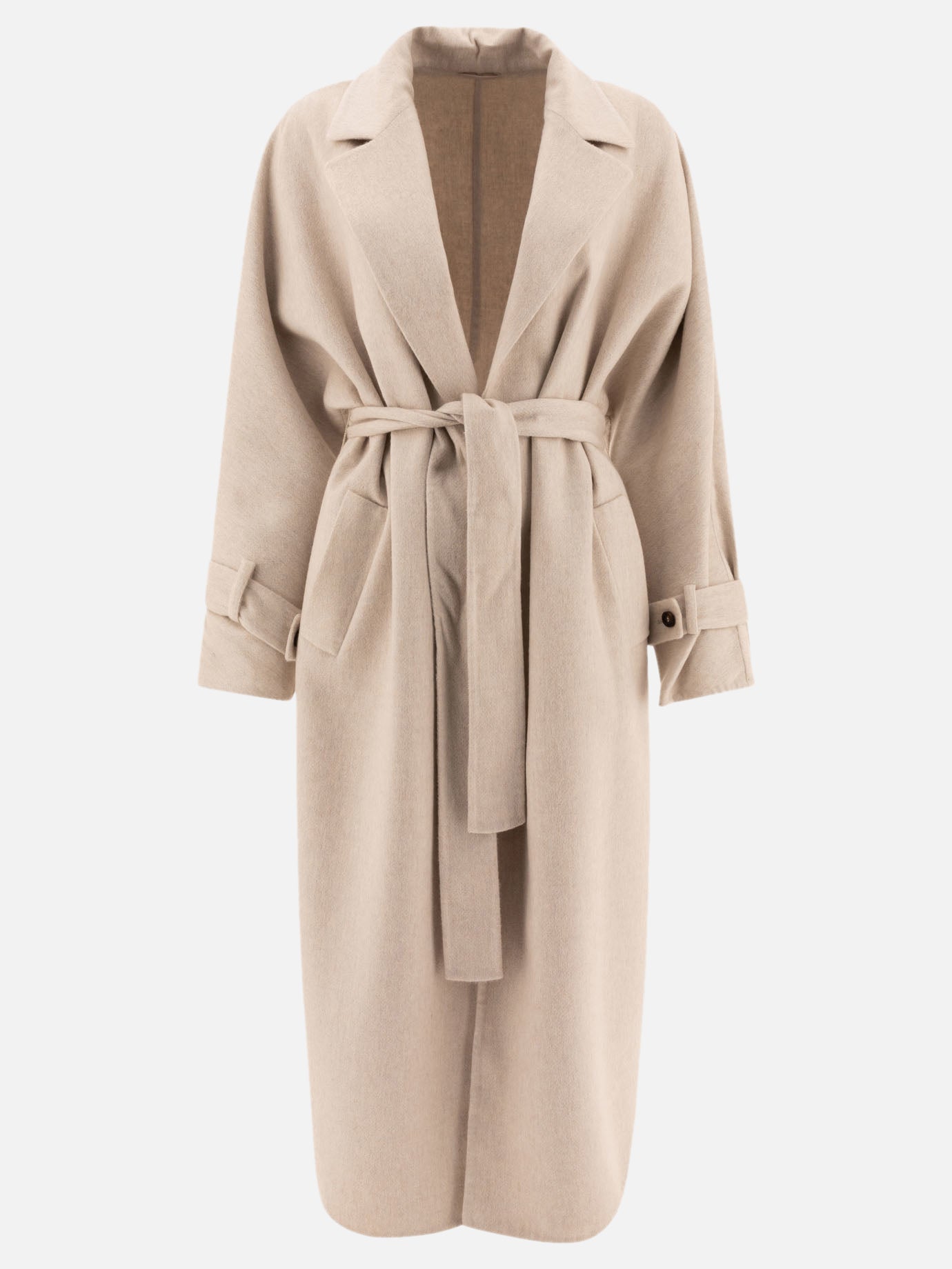Long coats Solid colour  Beige - Brunello Cucinelli Women | PDP | VIETTI Online Store | thumbnail