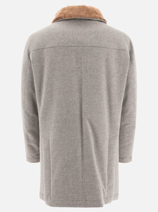 Long coats Solid colour  Grey - Brunello Cucinelli Men | PLP | VIETTI Online Store | 2
