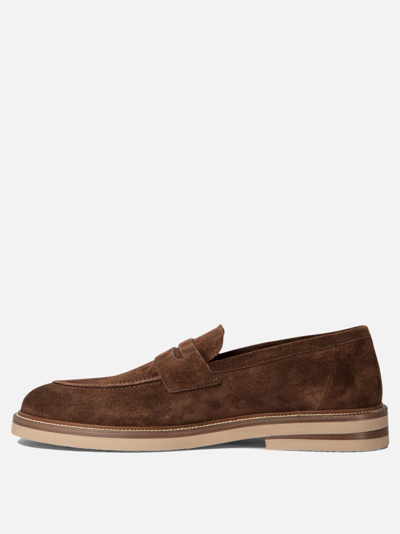 Suede penny loafers