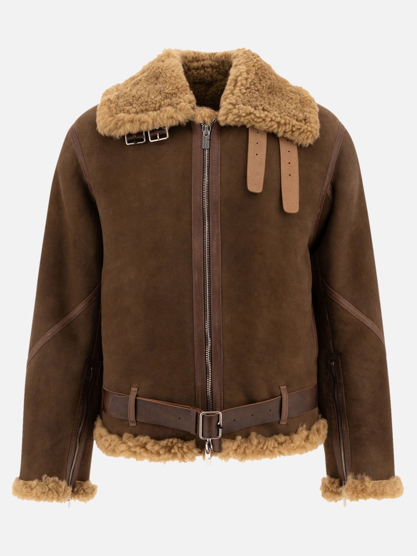 Burberry Shearling aviator jacket Brown