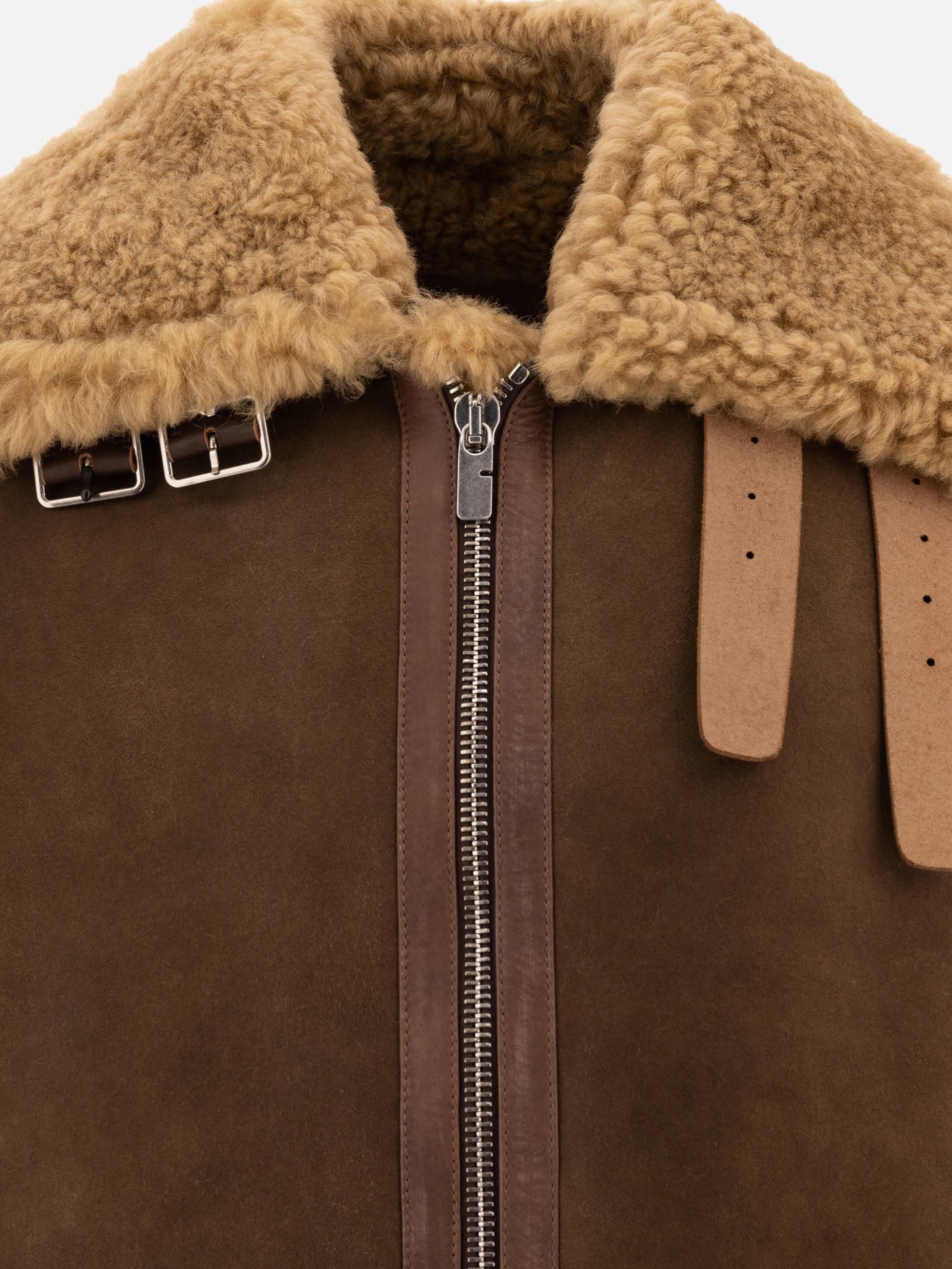 Shearling jackets Solid colour  Brown - Burberry Men | PDP | VIETTI Online Store | thumbnail_3