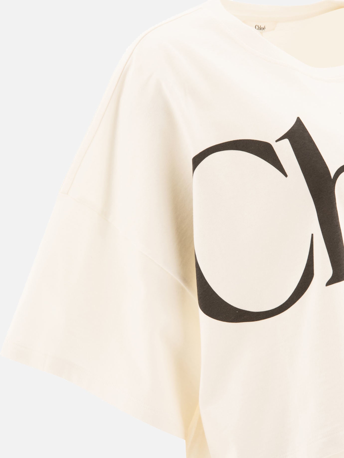 Cropped boxy logo t-shirt