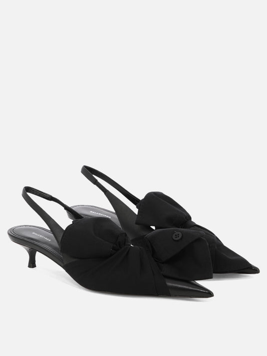 Slingbacks 70% lamb leather 30% cotton - 100% leather  Black - Balenciaga Women | PDP | VIETTI Online Store | 2
