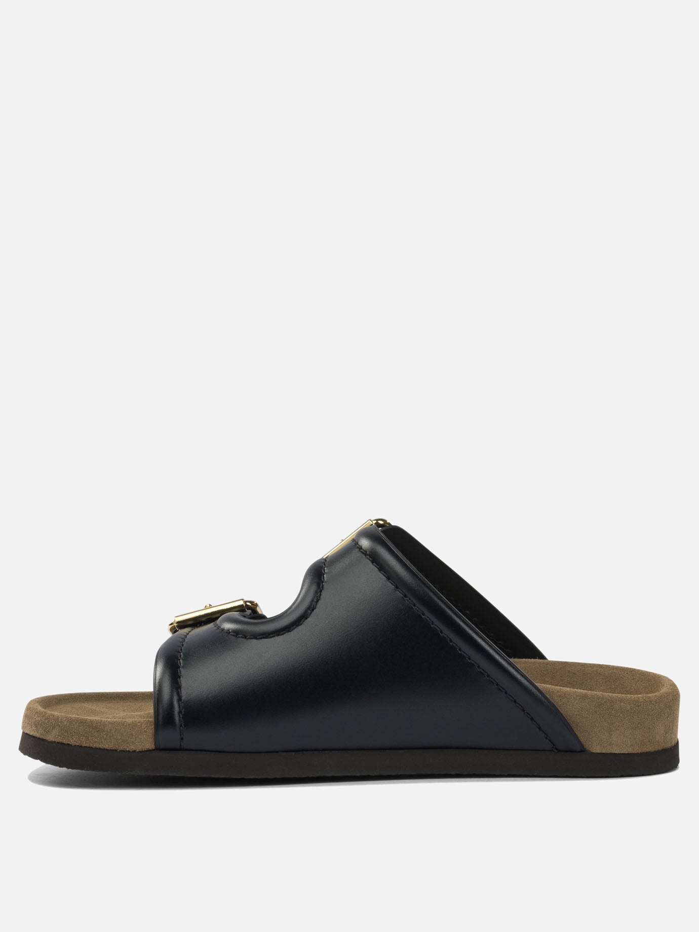 Flat sandals 100% calf leather - 100% rubber  Black - Valentino Garavani Women | PDP | VIETTI Online Store | thumbnail_3