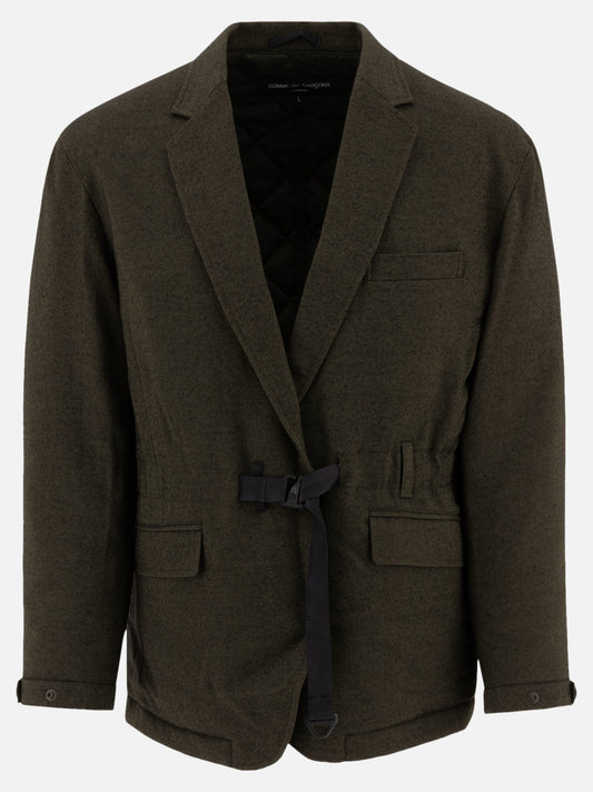 Blazer with self-tie fastening