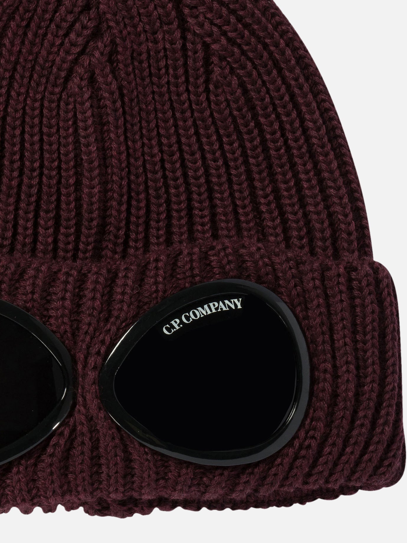 C.P. Company "Goggle" extra fine merino wool beanie Bordeaux