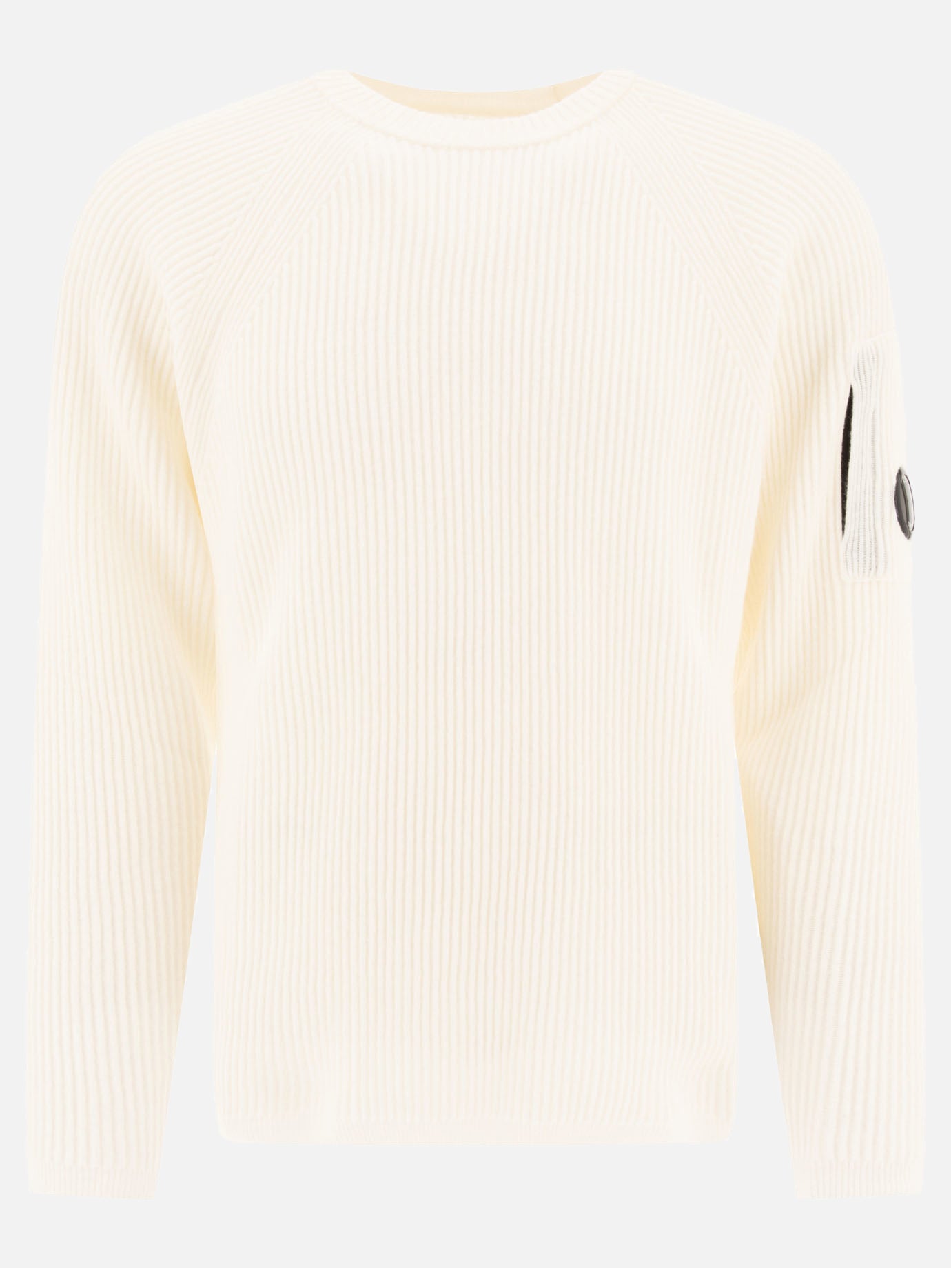 Lens-detail ribbed sweater