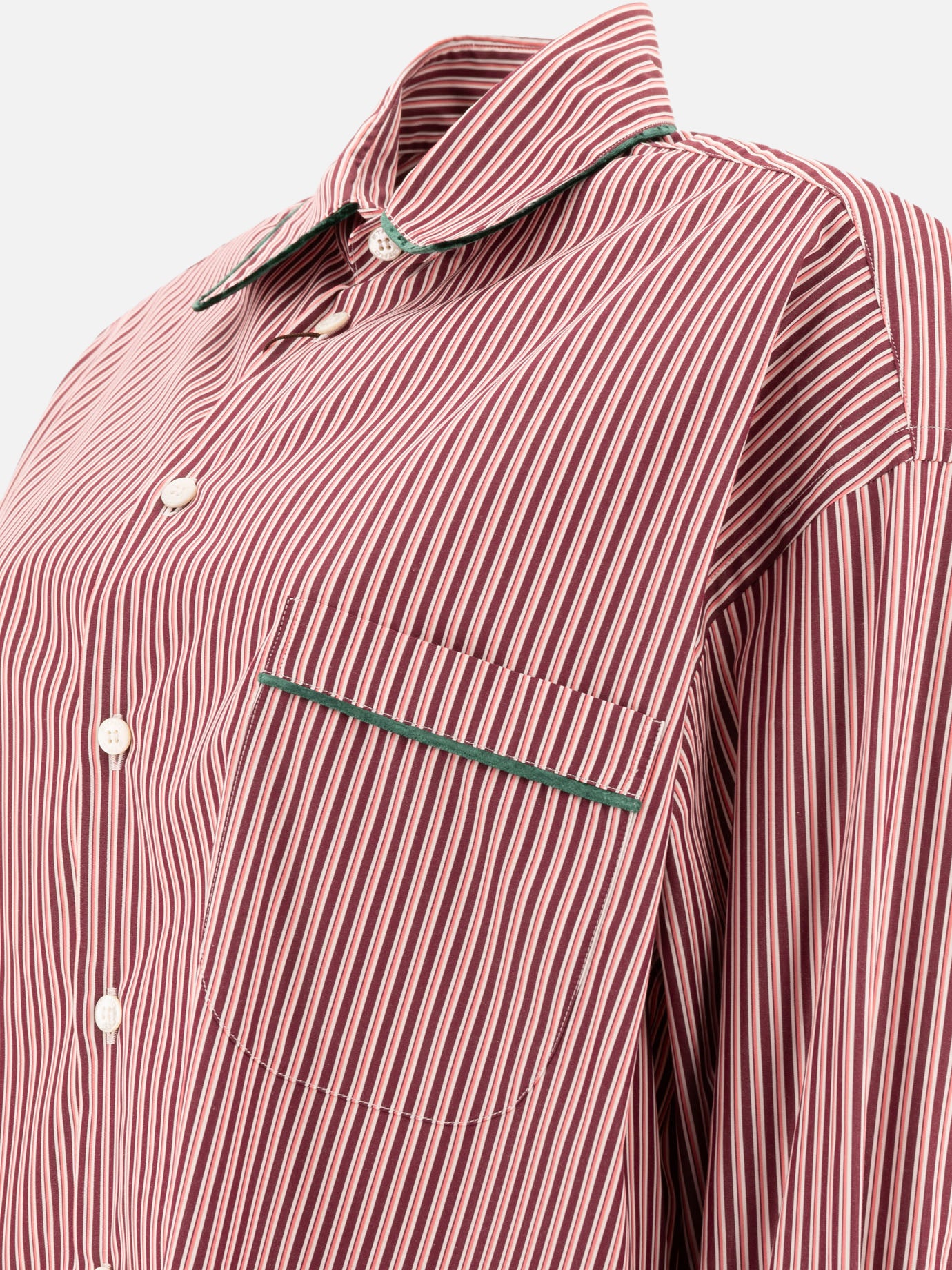 Etro Striped poplin shirt Bordeaux