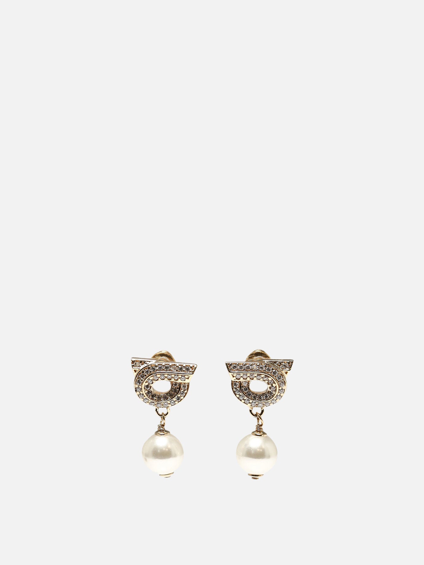 Ferragamo "Crystal Gancini" earrings Gold