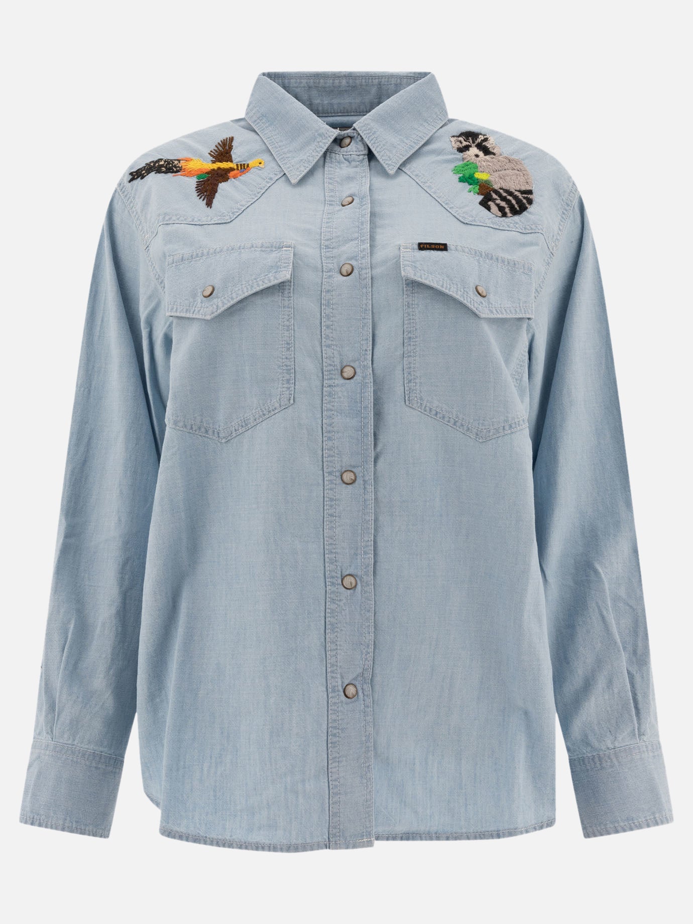 Filson Embroidered western shirt Light blue