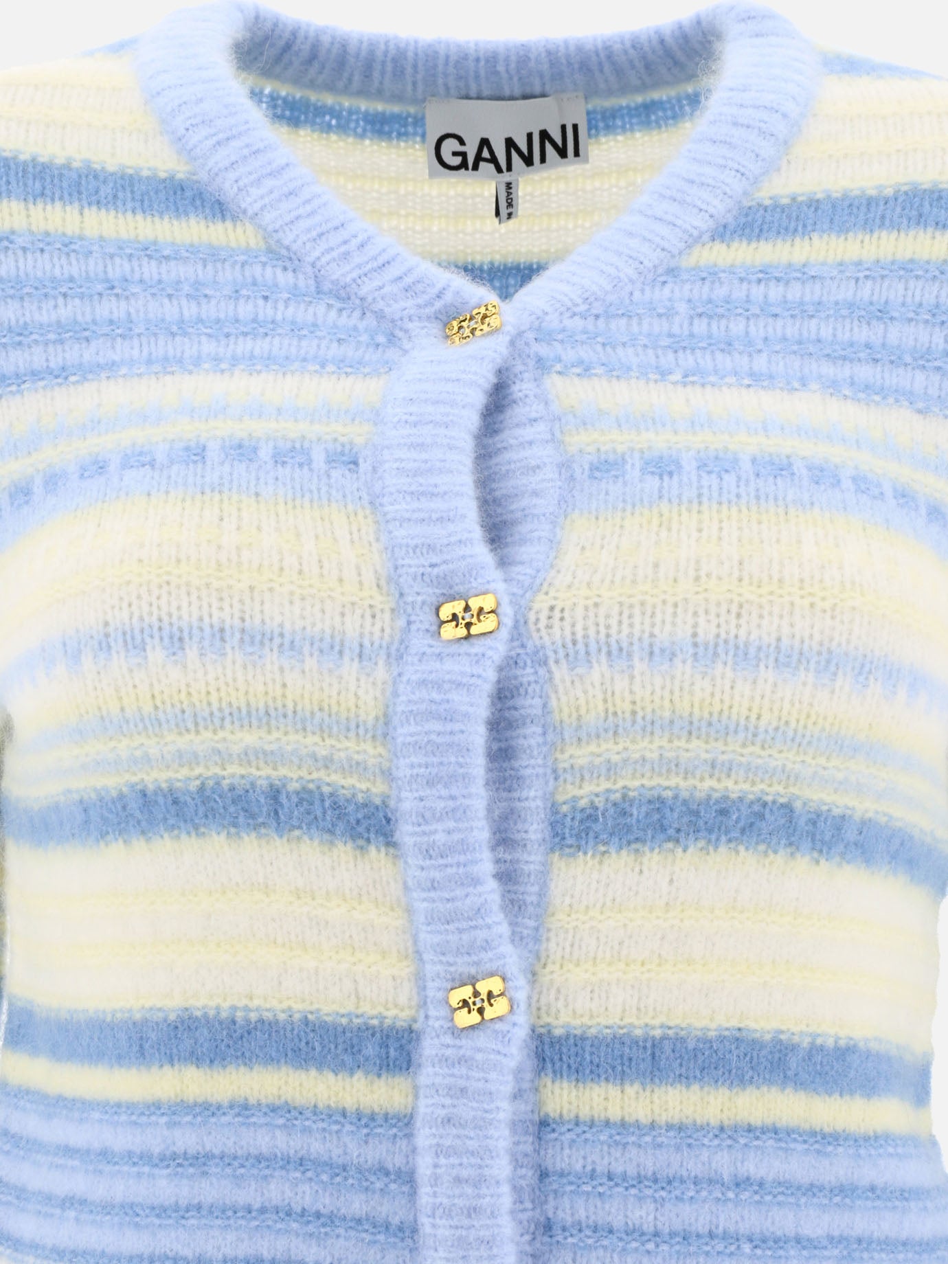 Ganni Striped cardigan Light blue