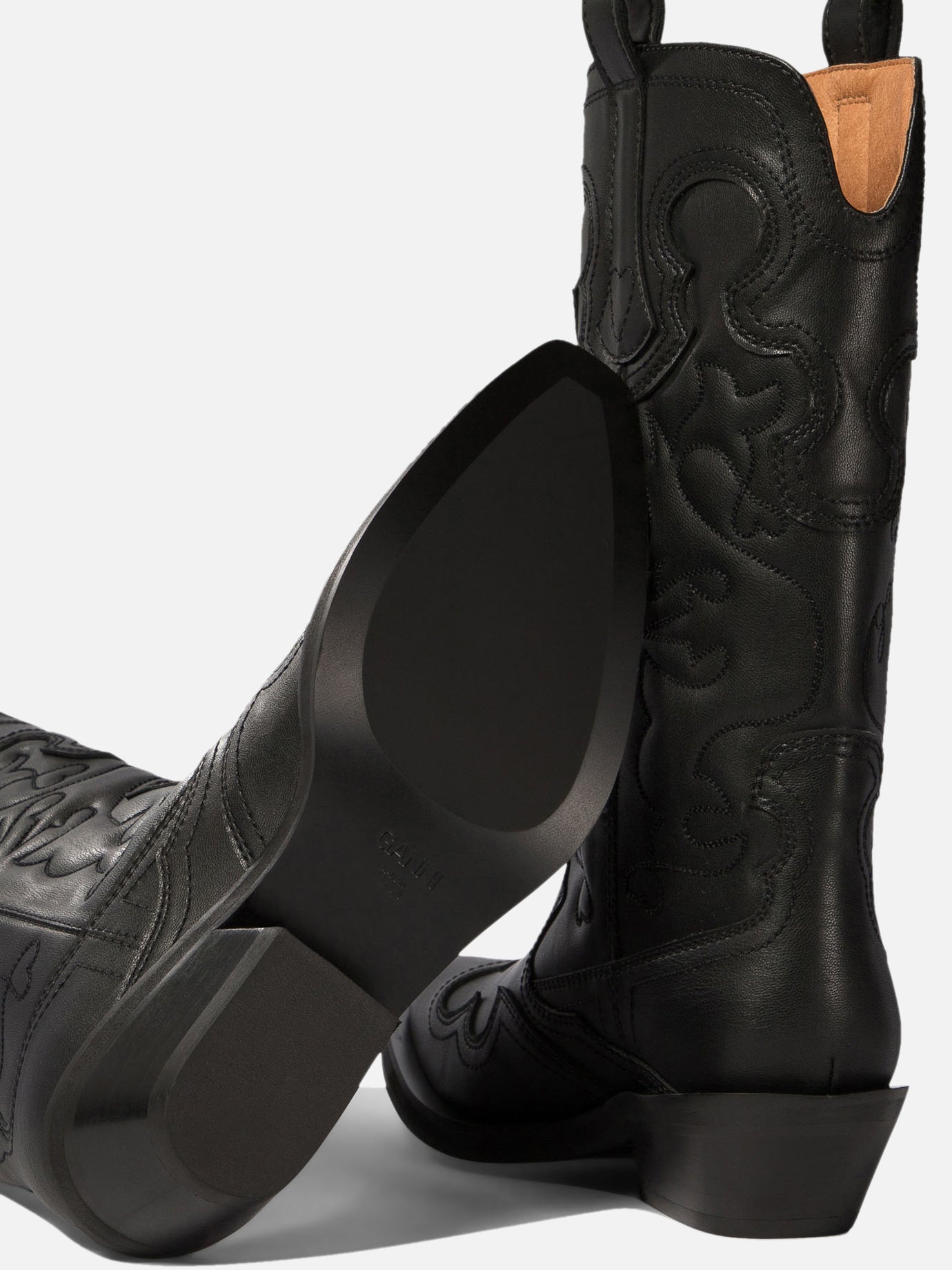 Cowboy 100% polyuretane - 100% rubber  Black - Ganni Women | PDP | VIETTI Online Store | thumbnail_5