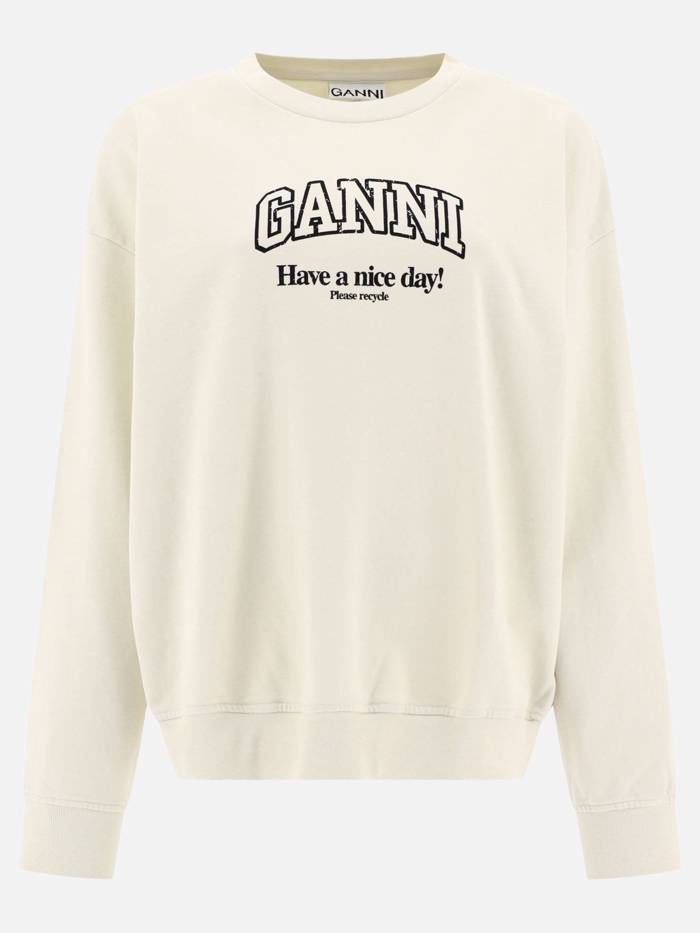 Ganni "Have a Nice Day" sweatshirt Beige