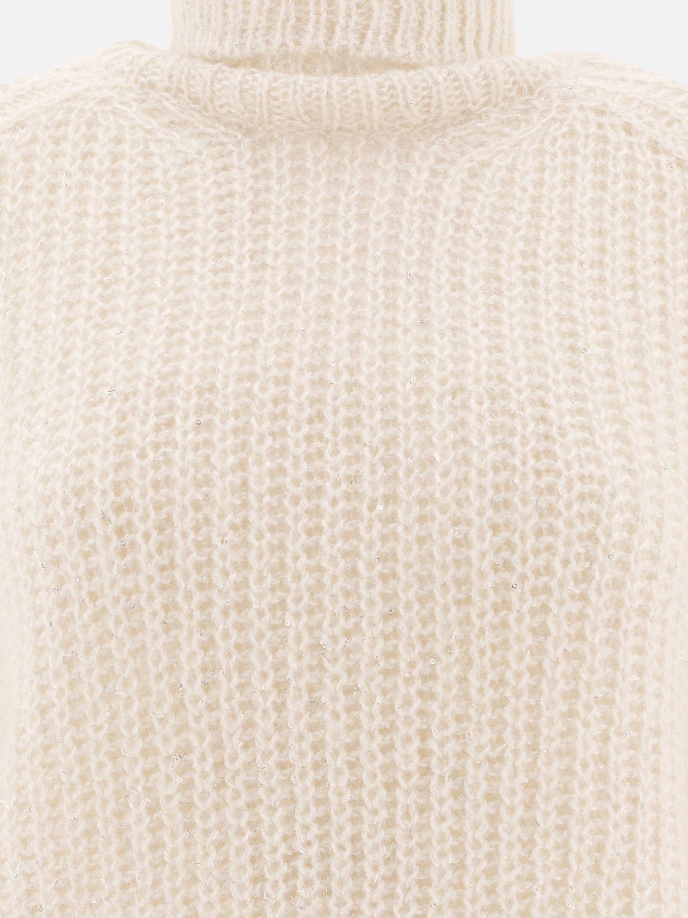 Herno Alpaca and lurex turtleneck sweater White