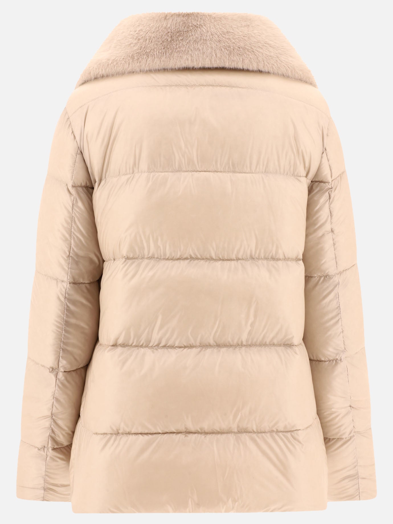 Herno Down jacket with faux fur inserts Beige