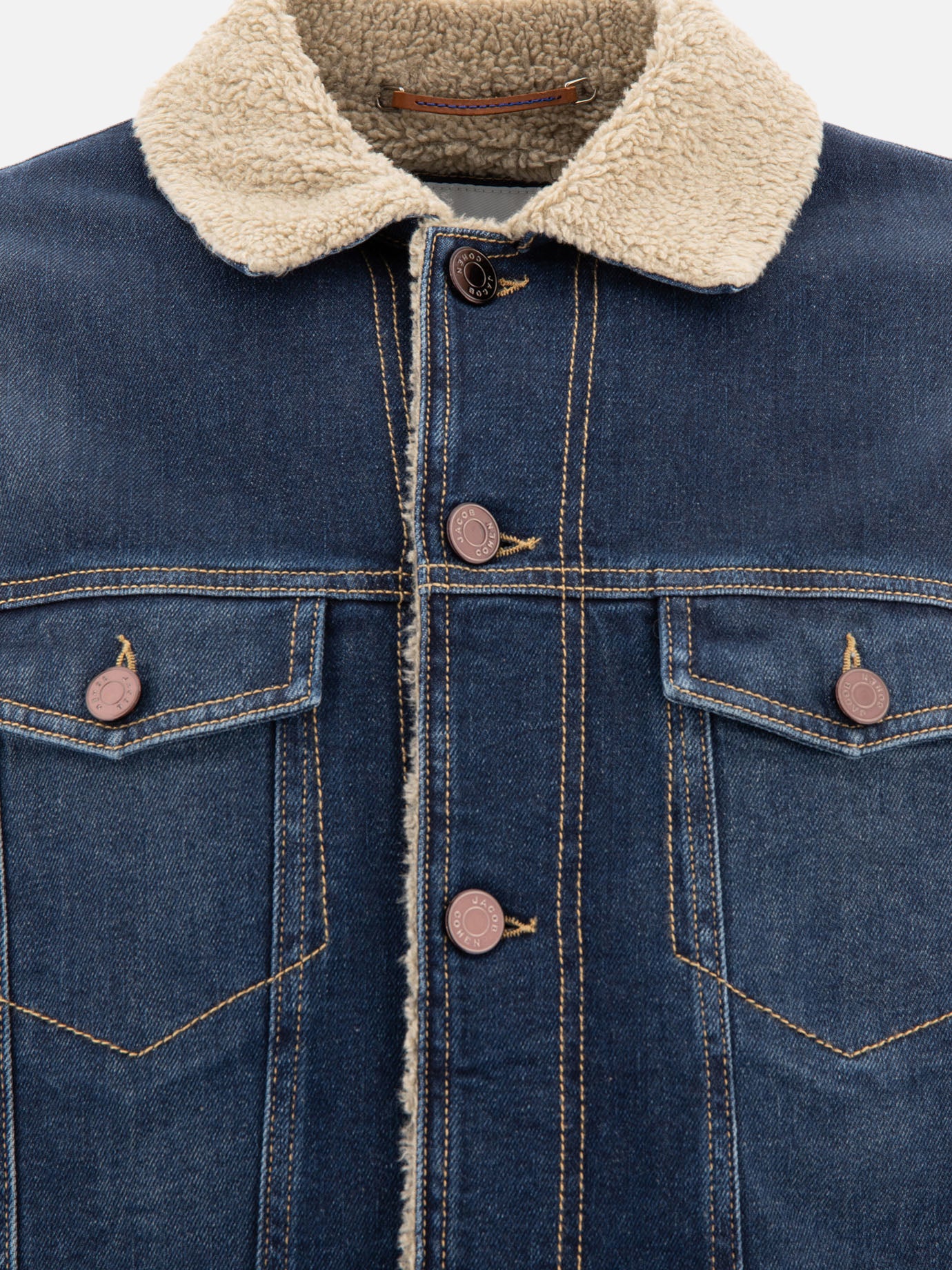 Jacob Cohën Denim and shearling jacket Blue