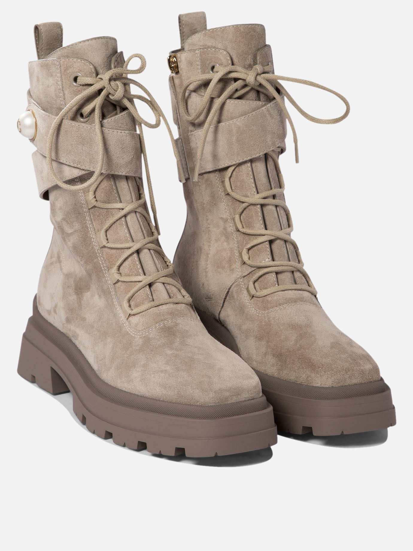 Jimmy Choo "Noemi 45" combat boots Beige