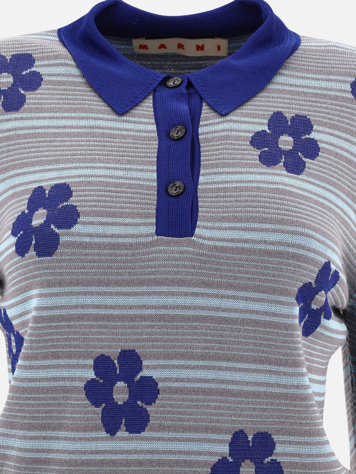 "Striped Flowers" polo shirt