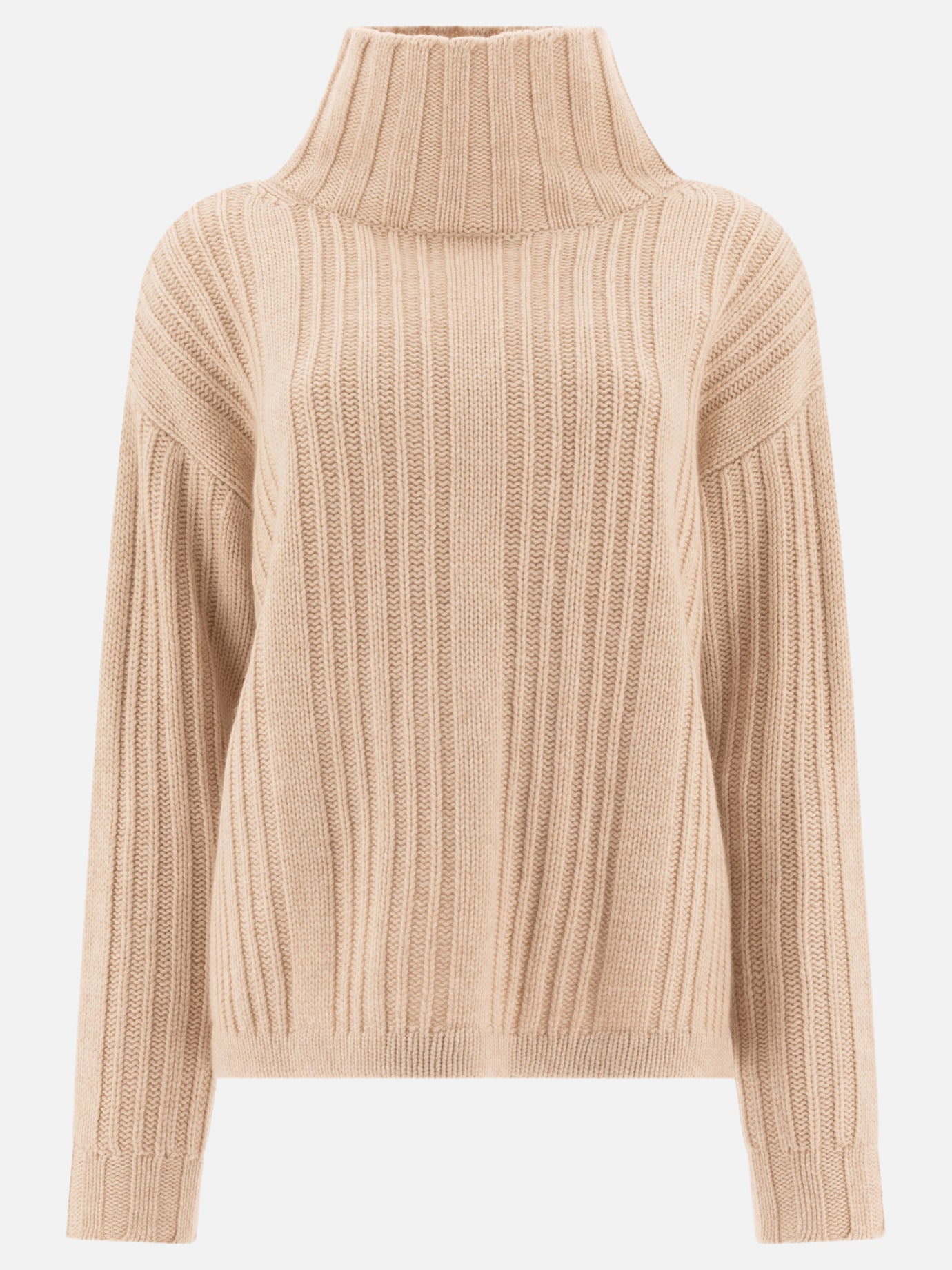 Max Mara Wool and cashmere turtleneck sweater Beige