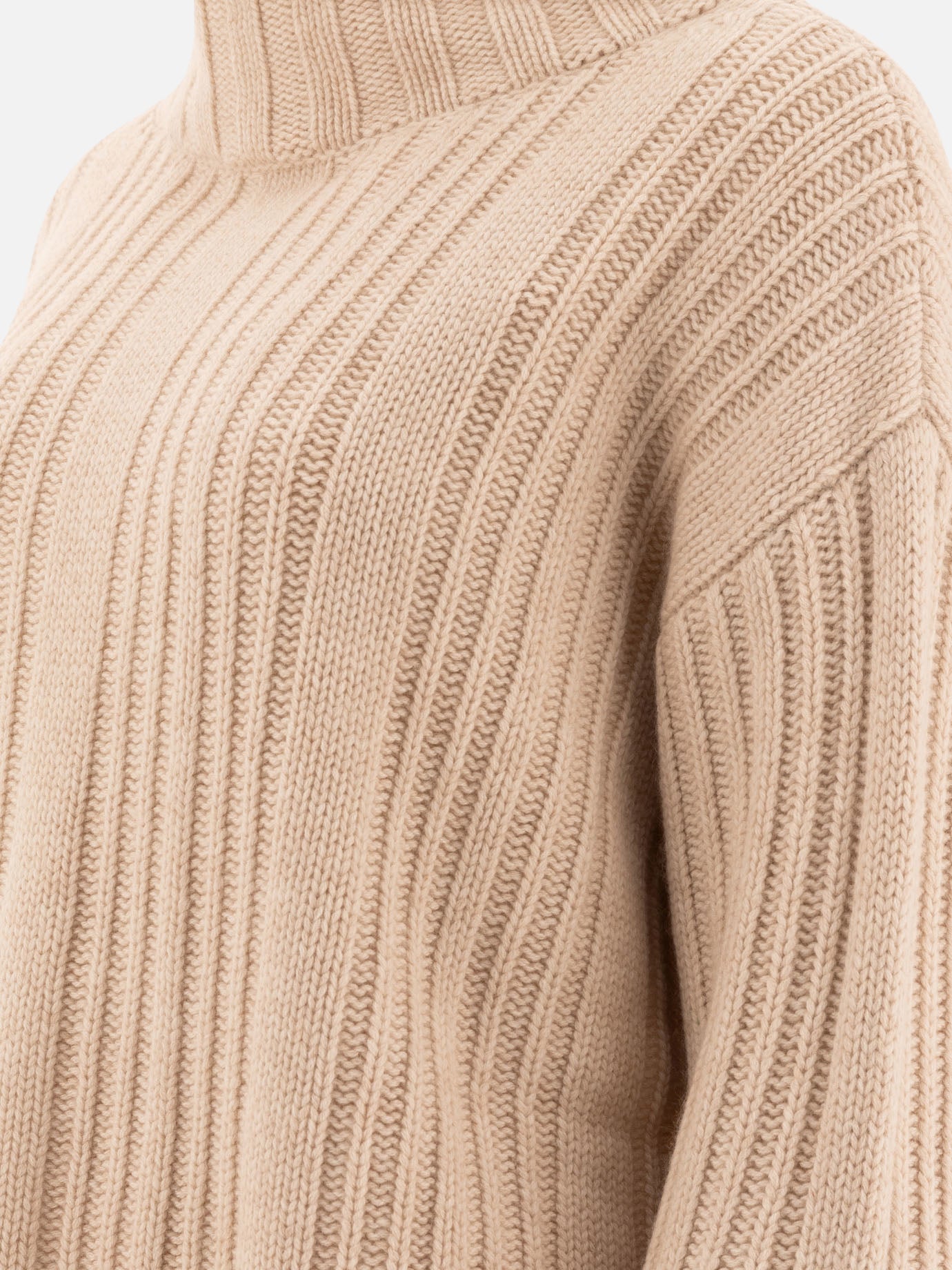 Max Mara Wool and cashmere turtleneck sweater Beige