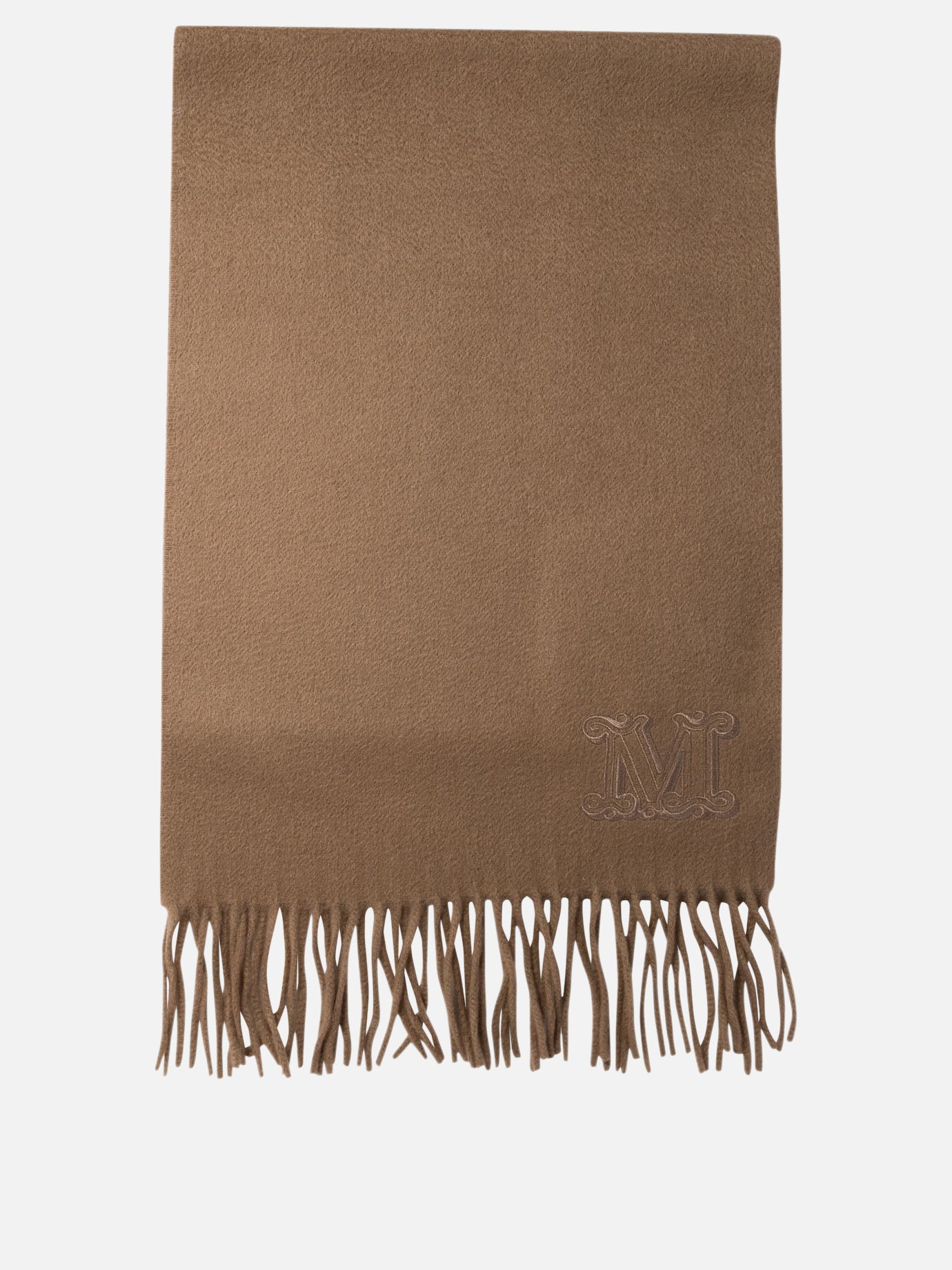 Max Mara Cashmere stole with embroidery Brown