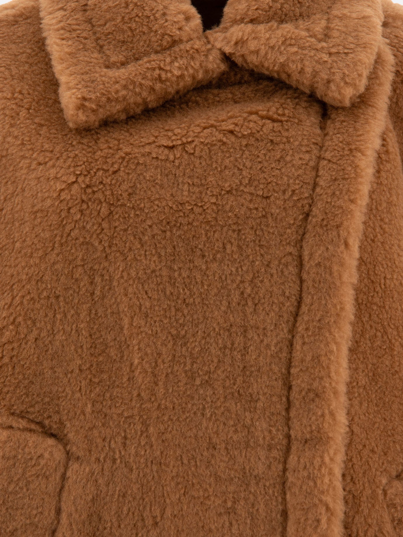 Max Mara Teddy fabric cape Brown