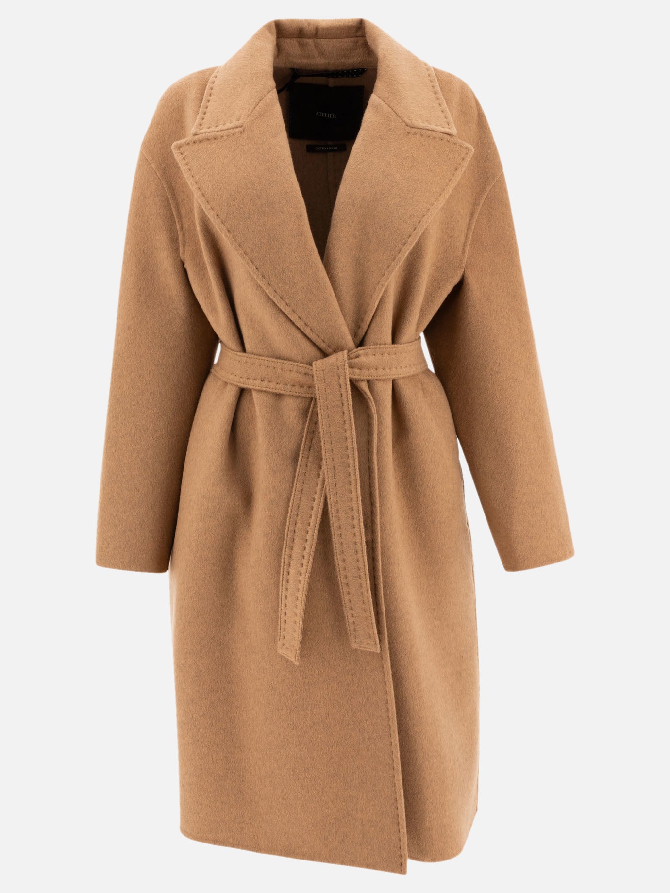 Max Mara Atelier Deconstructed coat in cashmere double Beige