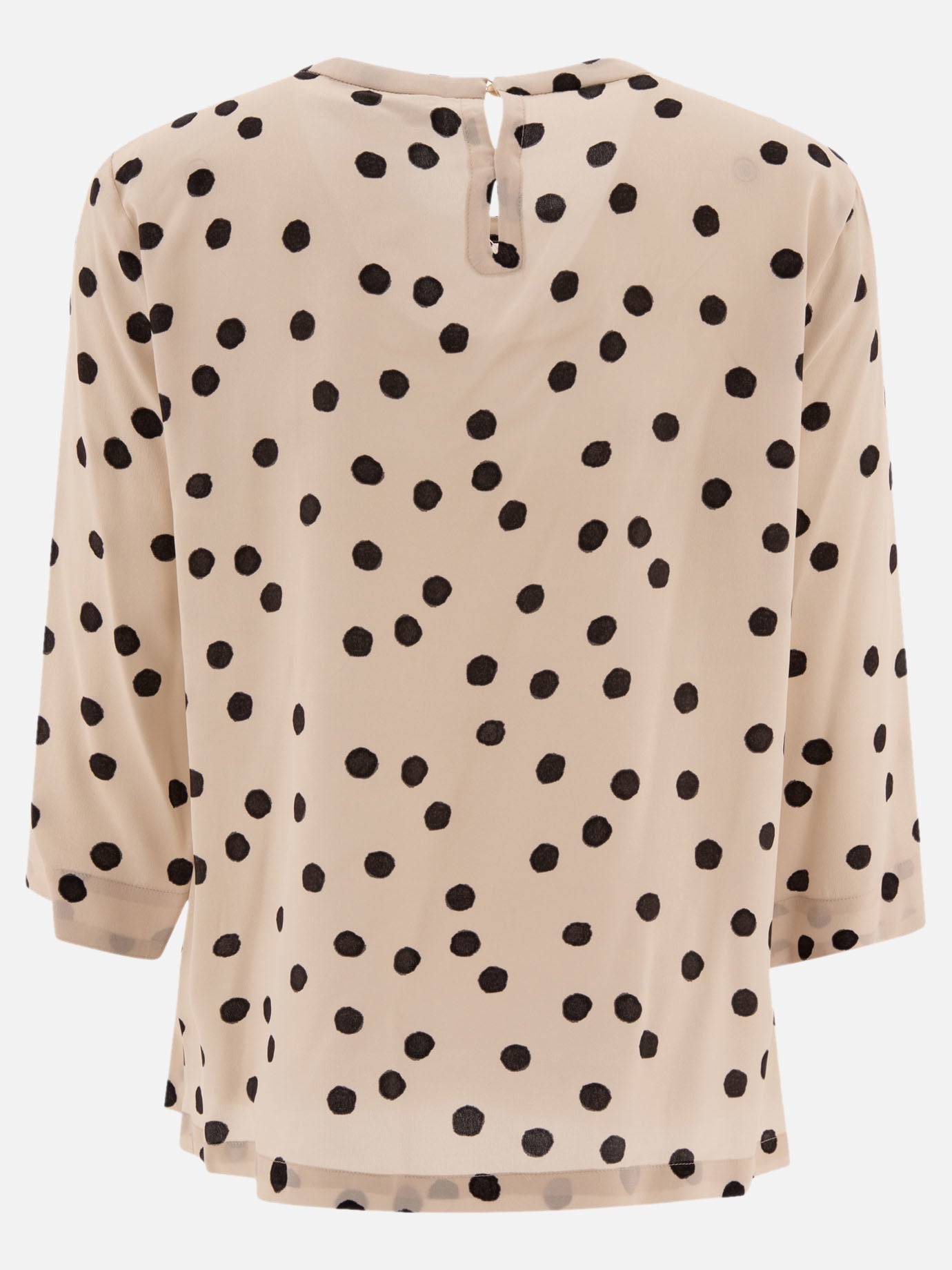 Max Mara S "Arturo" printed crêpe de chine blouse Beige