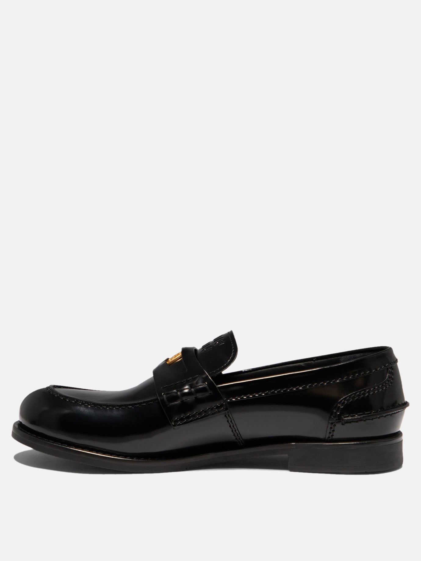 Brushed leather penny loafers