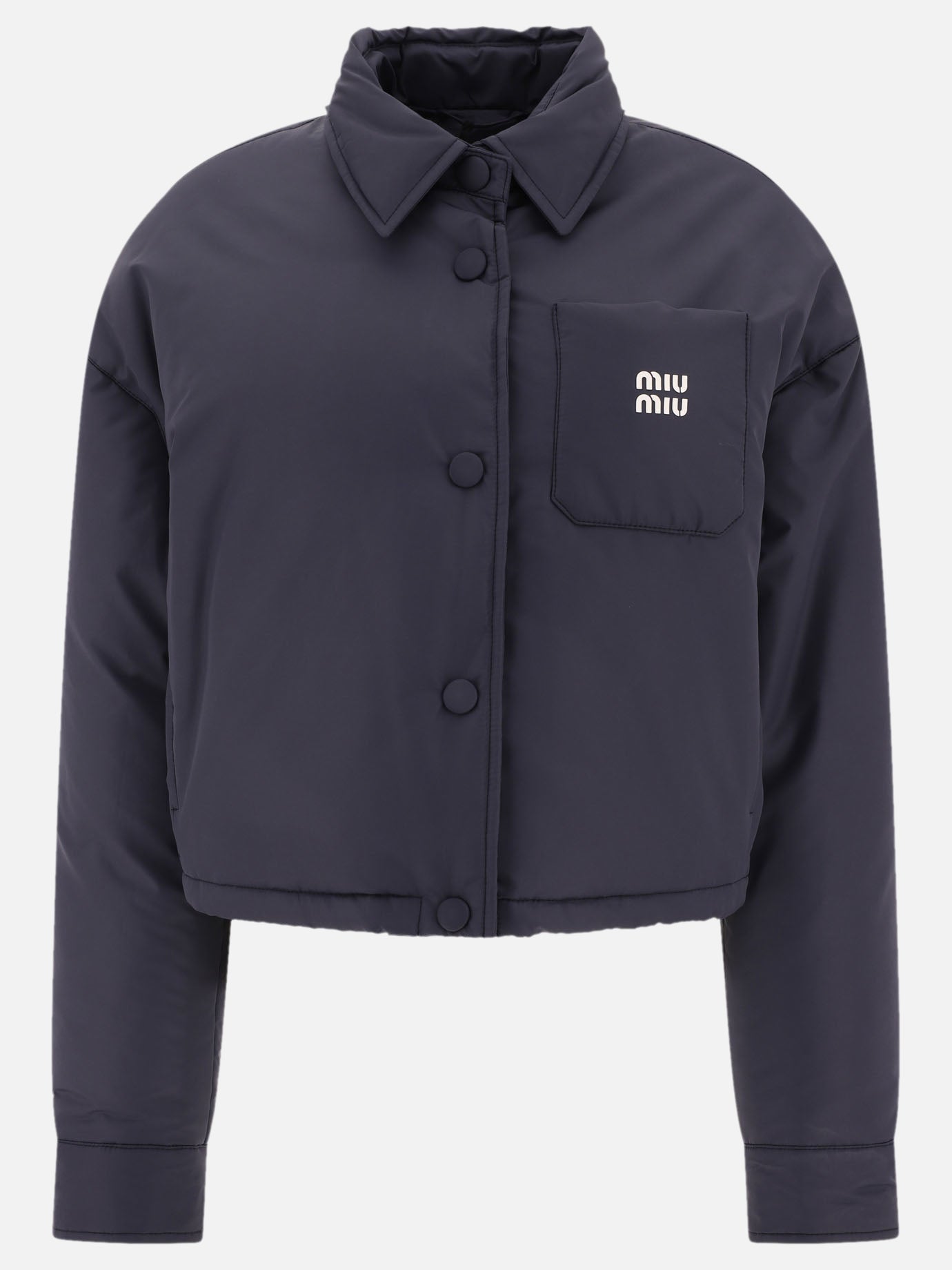 Down jackets Solid colour  Blue - Miu Miu Women | PDP | VIETTI Online Store | Zoom-Modal

