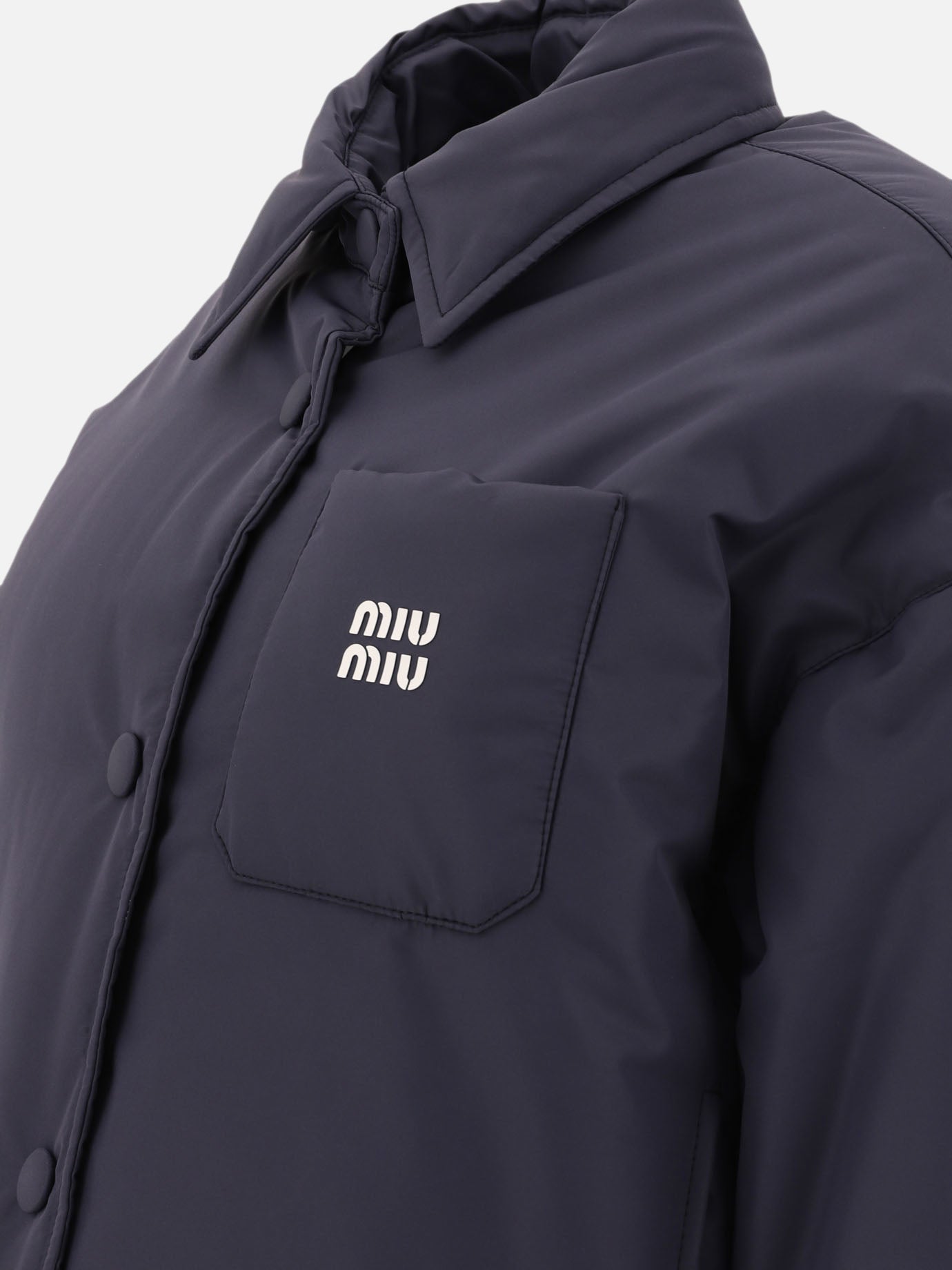 Down jackets Solid colour  Blue - Miu Miu Women | PDP | VIETTI Online Store | Zoom-Modal_4
