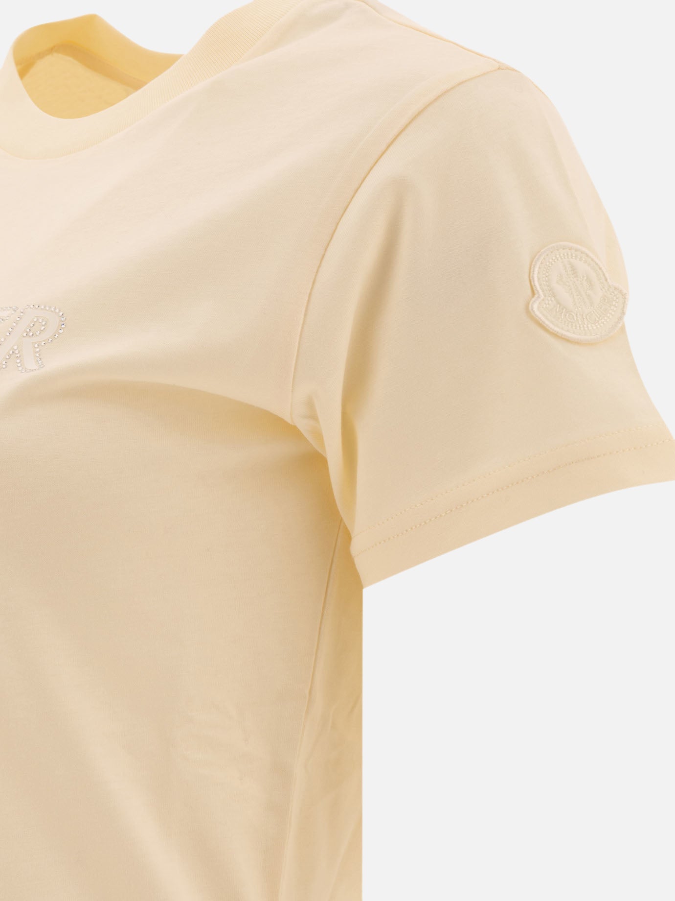 Moncler T-shirt with crystals Beige