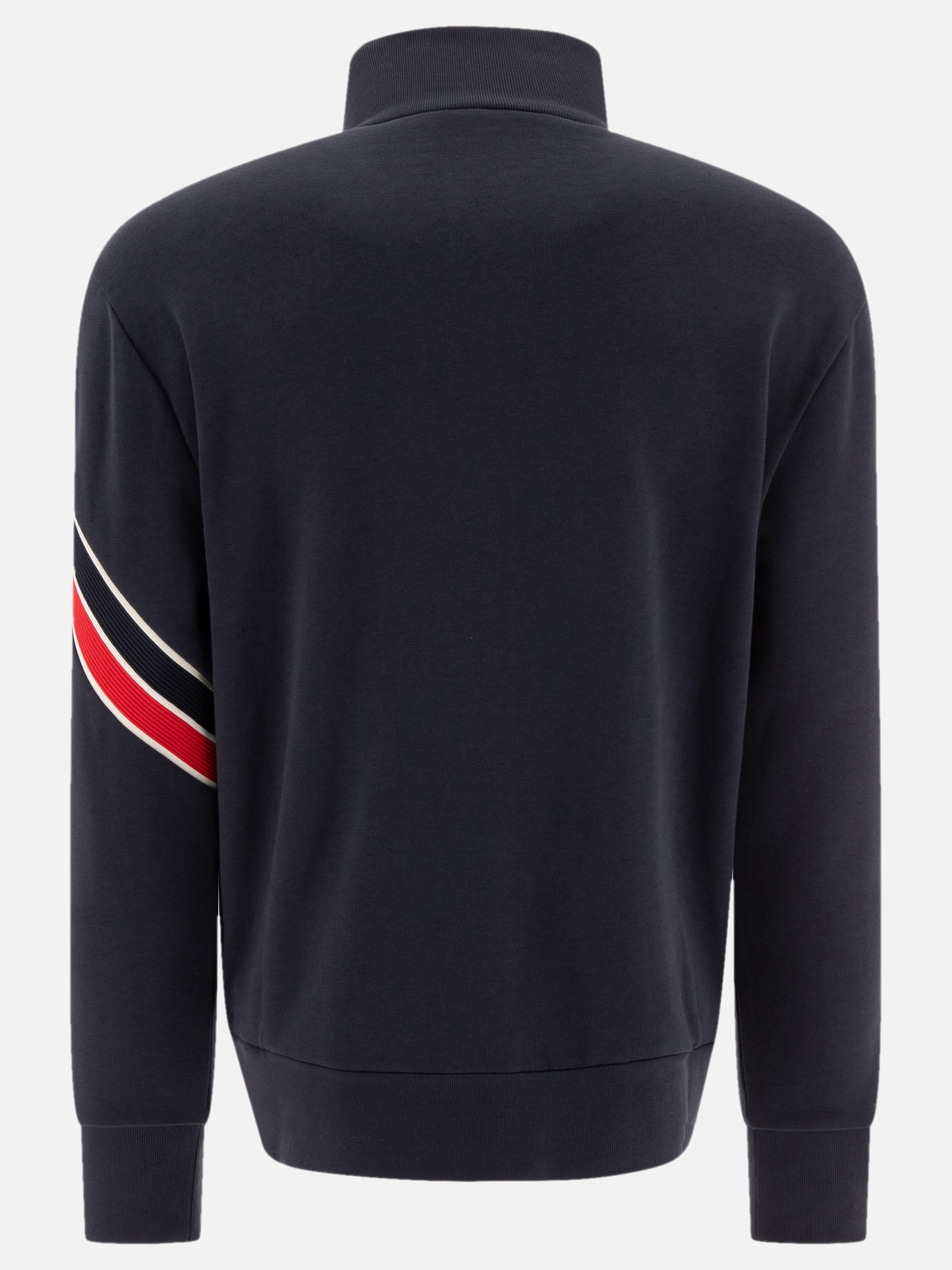 Sweatshirt with zip and tricolor hem